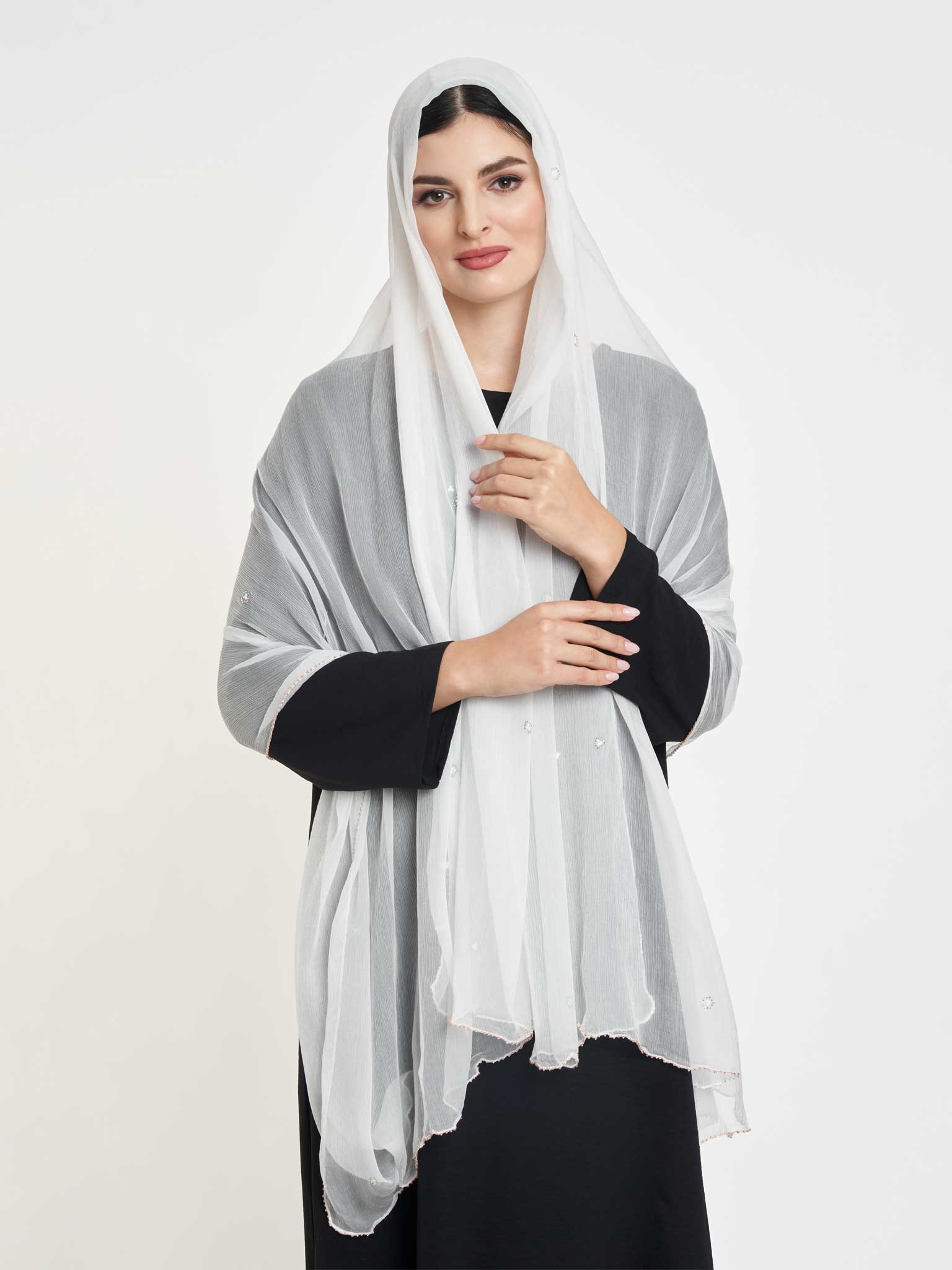 Decorative Edge Big Width Chiffon Hijab - Image 34