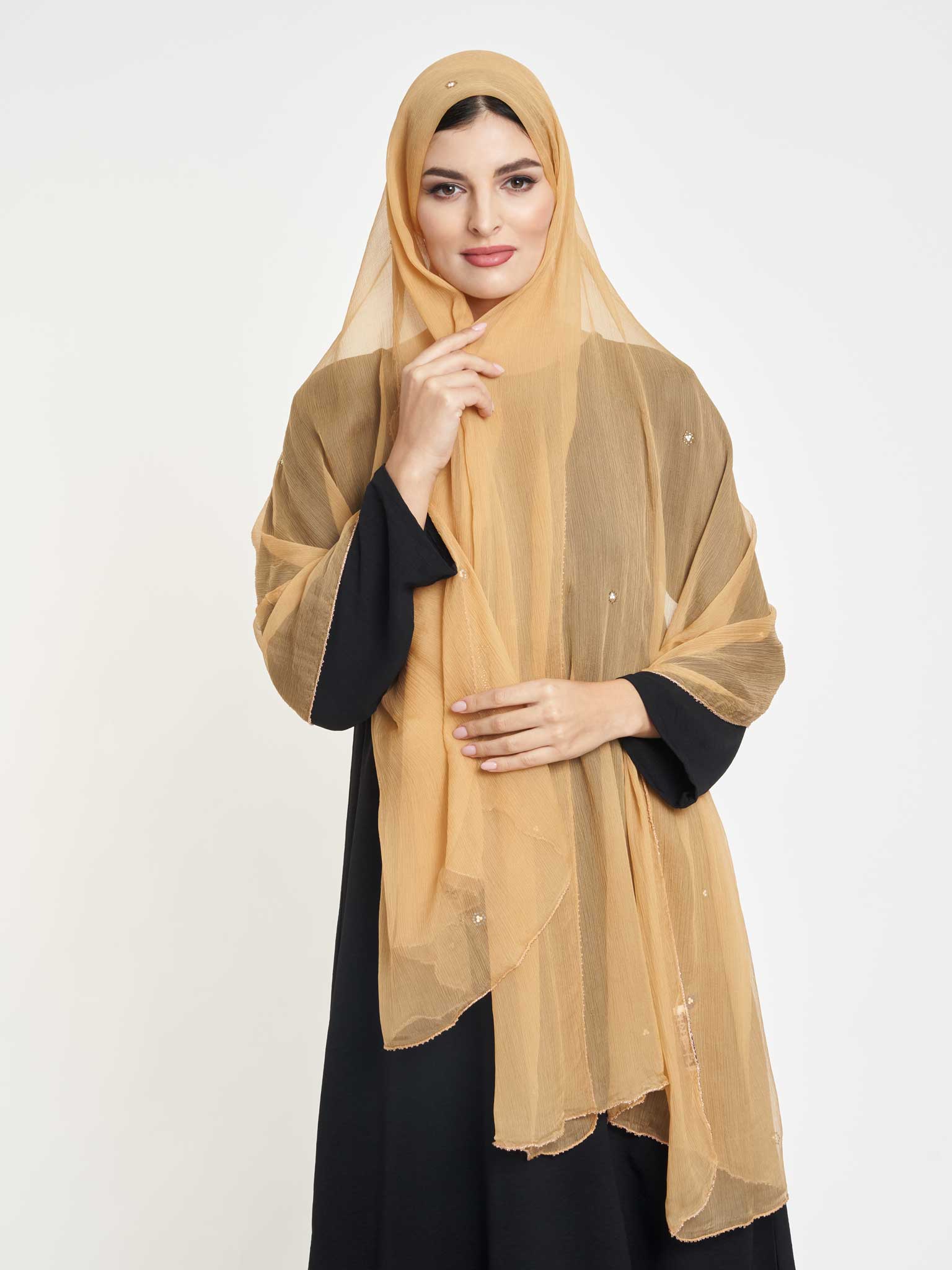 Decorative Edge Big Width Chiffon Hijab - Image 4
