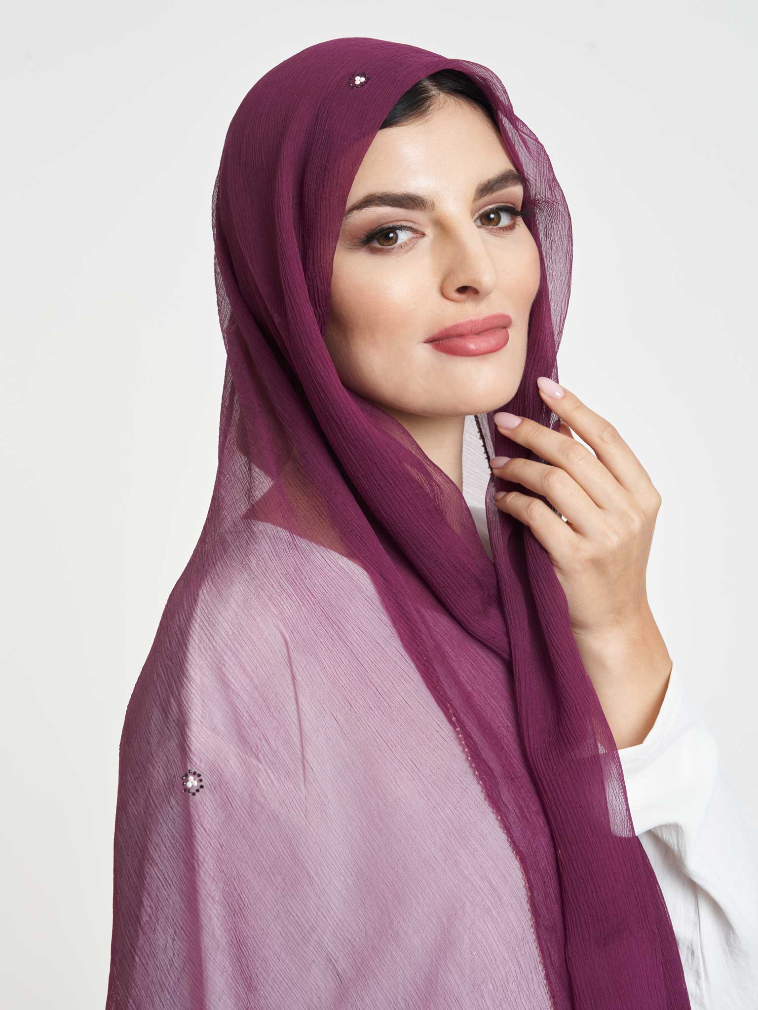 Decorative Edge Big Width Chiffon Hijab - Image 44