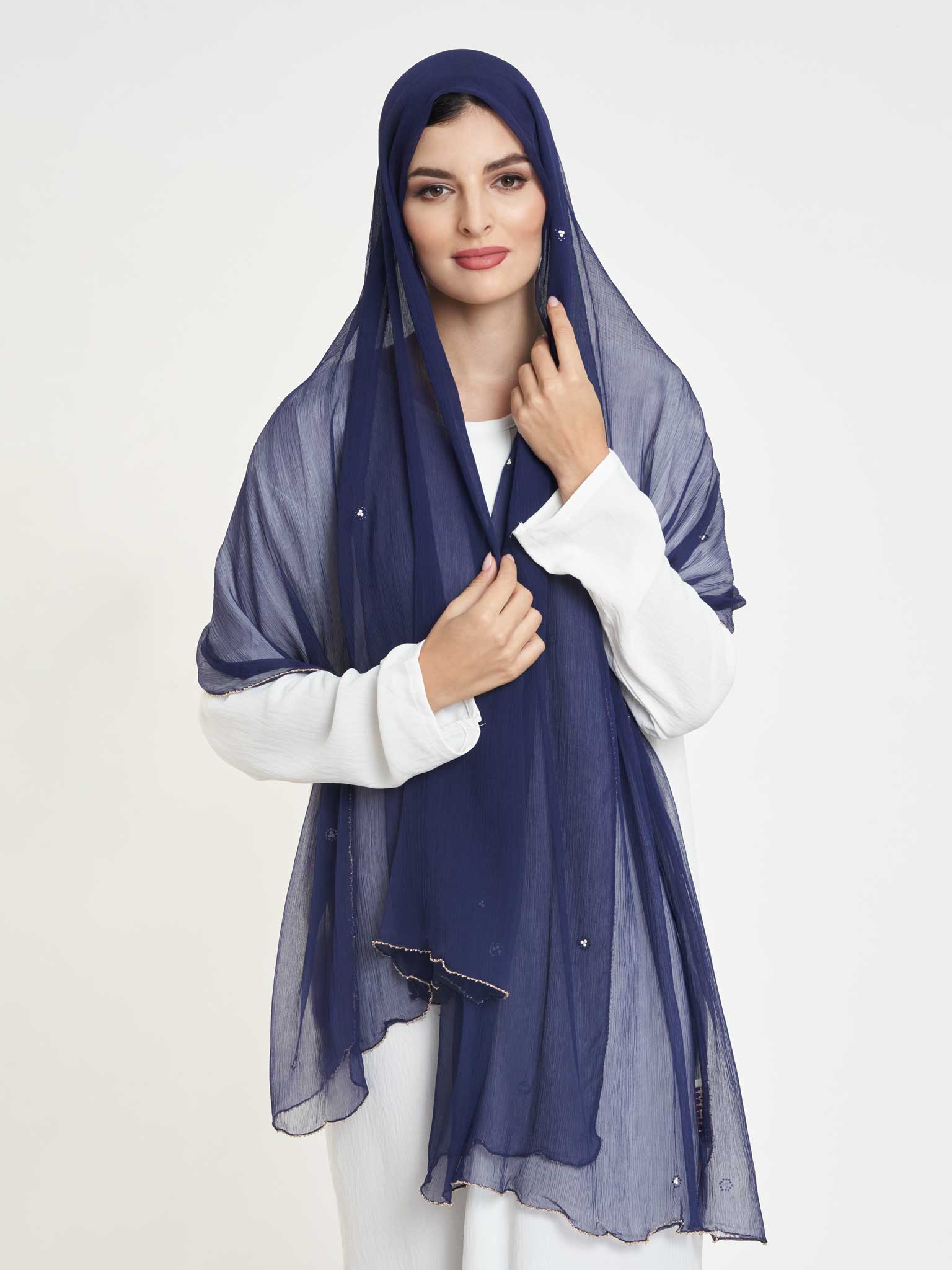 Decorative Edge Big Width Chiffon Hijab - Image 7