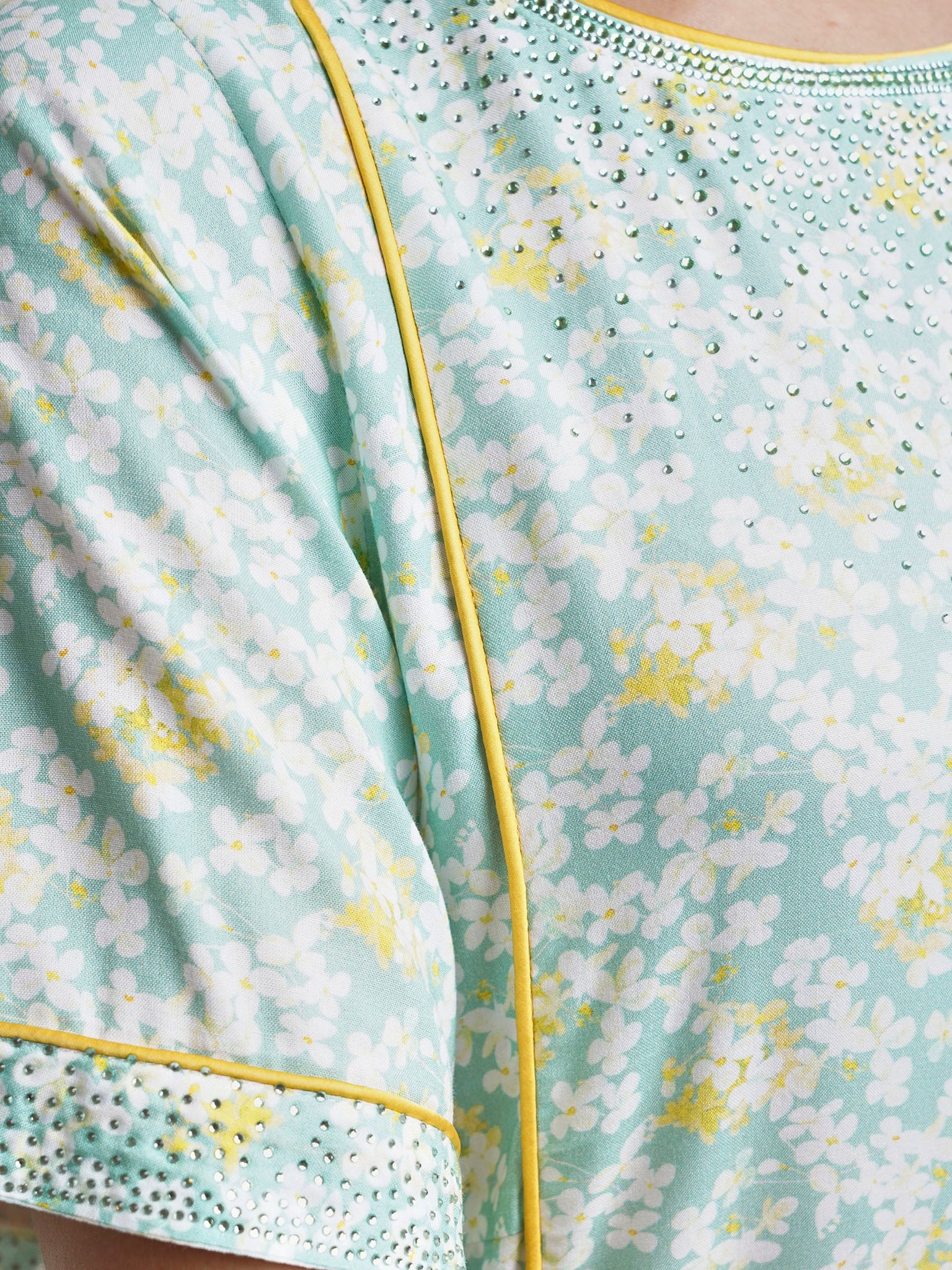 Viscose Green Floral Print Jalabiya (HW09) - Image 5