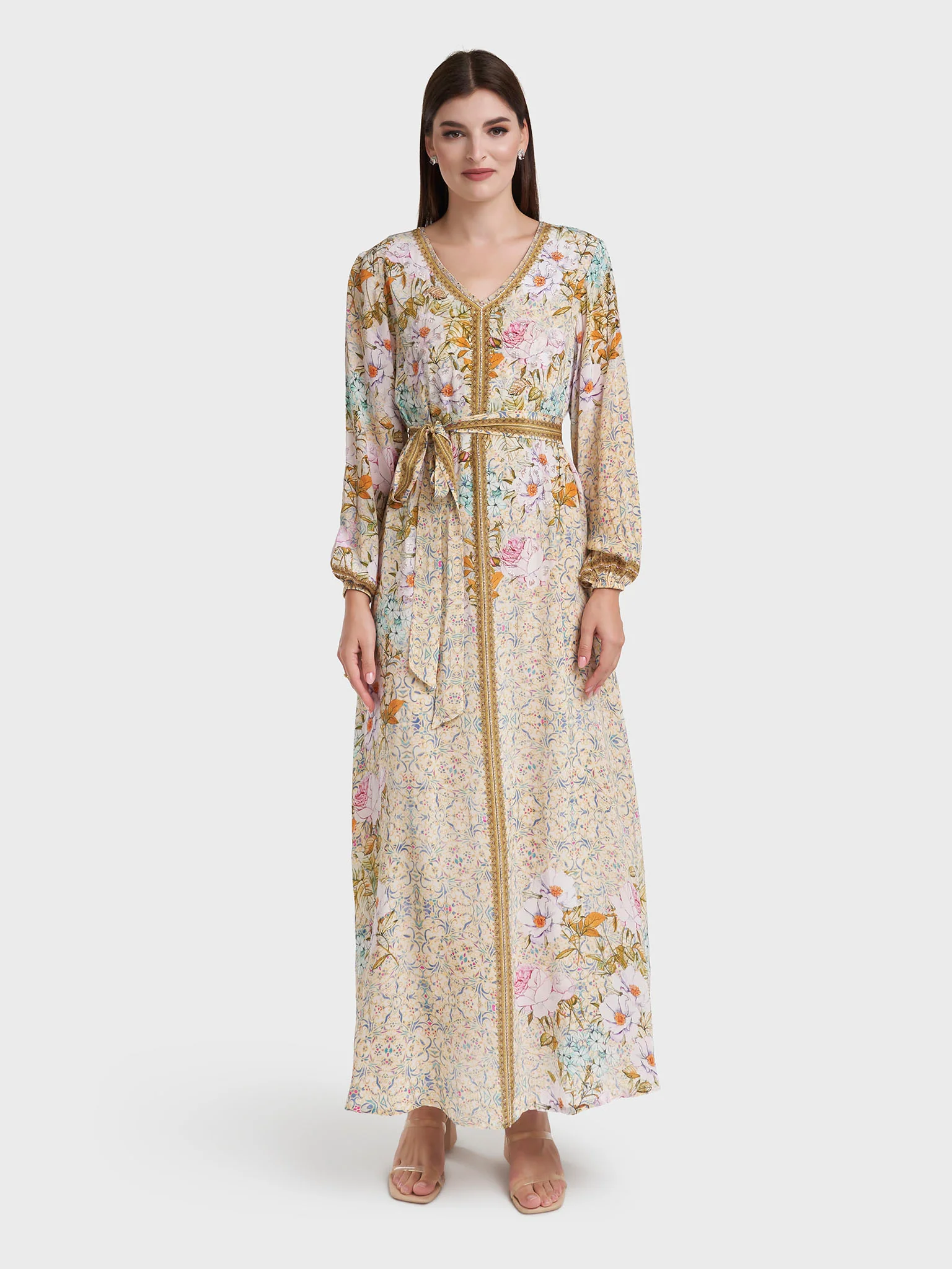 Butter Viscose Crepe Print Handwork Jalabiya (VDKS65) - Image 2
