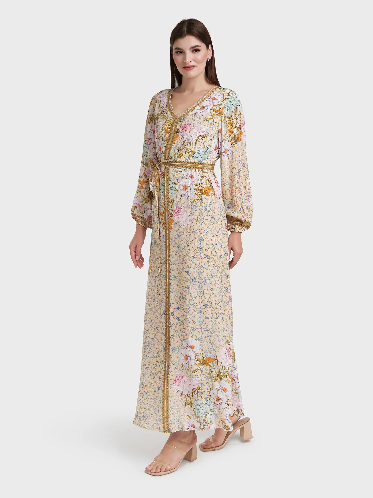 Butter Viscose Crepe Print Handwork Jalabiya (VDKS65) - Image 3