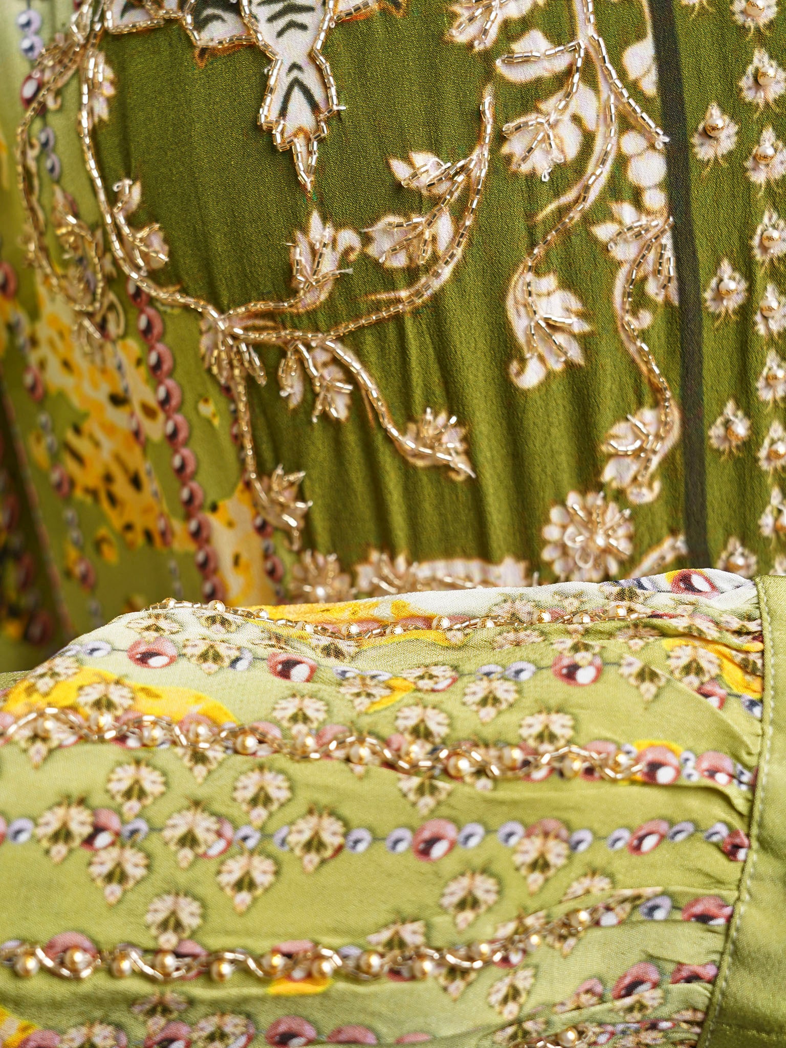 Viscose Green Digital Pearl Print Jalabiya (VDU855) - Image 5