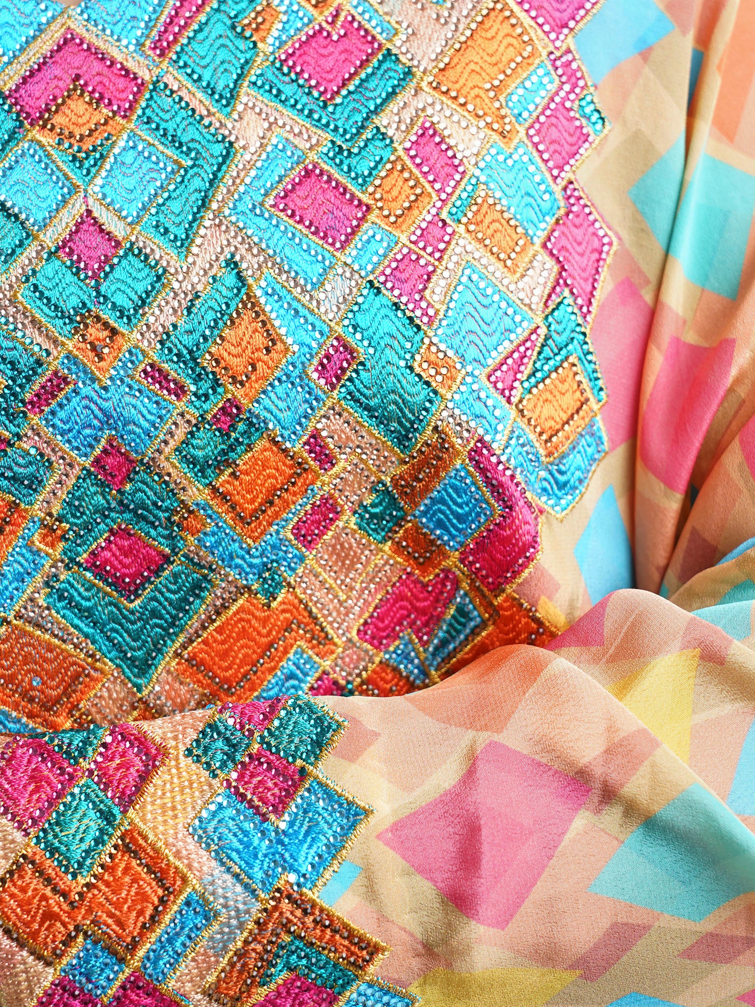 Viscose Geometric Print Mukhawar Jalabiya (VG2898) - Image 5