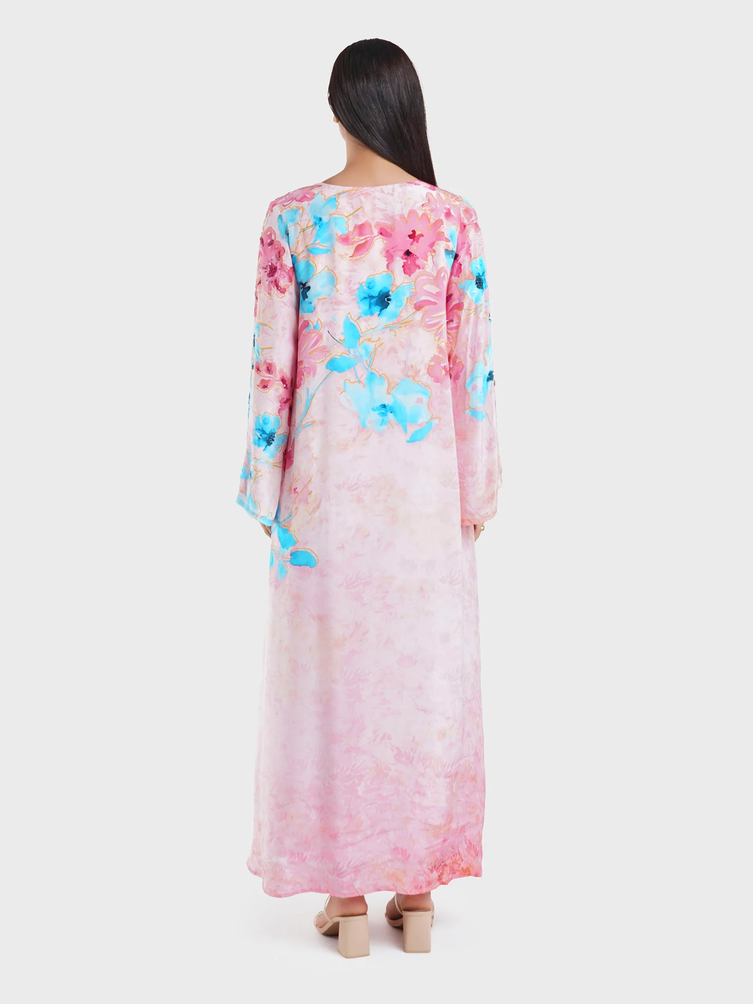 Visose Floral Print Beadwork Ladies Dress (VDK338) - Image 4