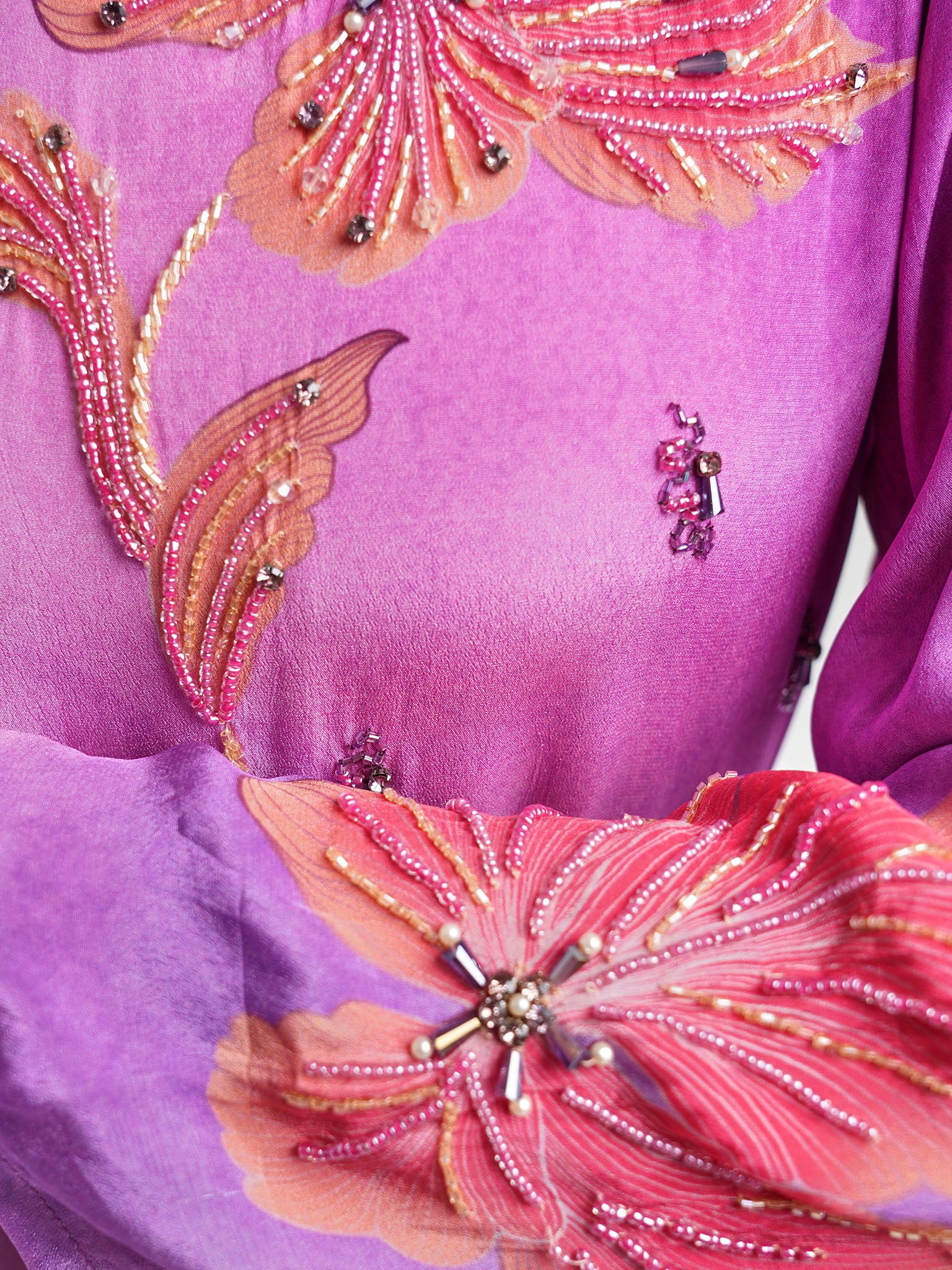 Puprle Floral Print Viscose Dress (VDK342) - Image 5