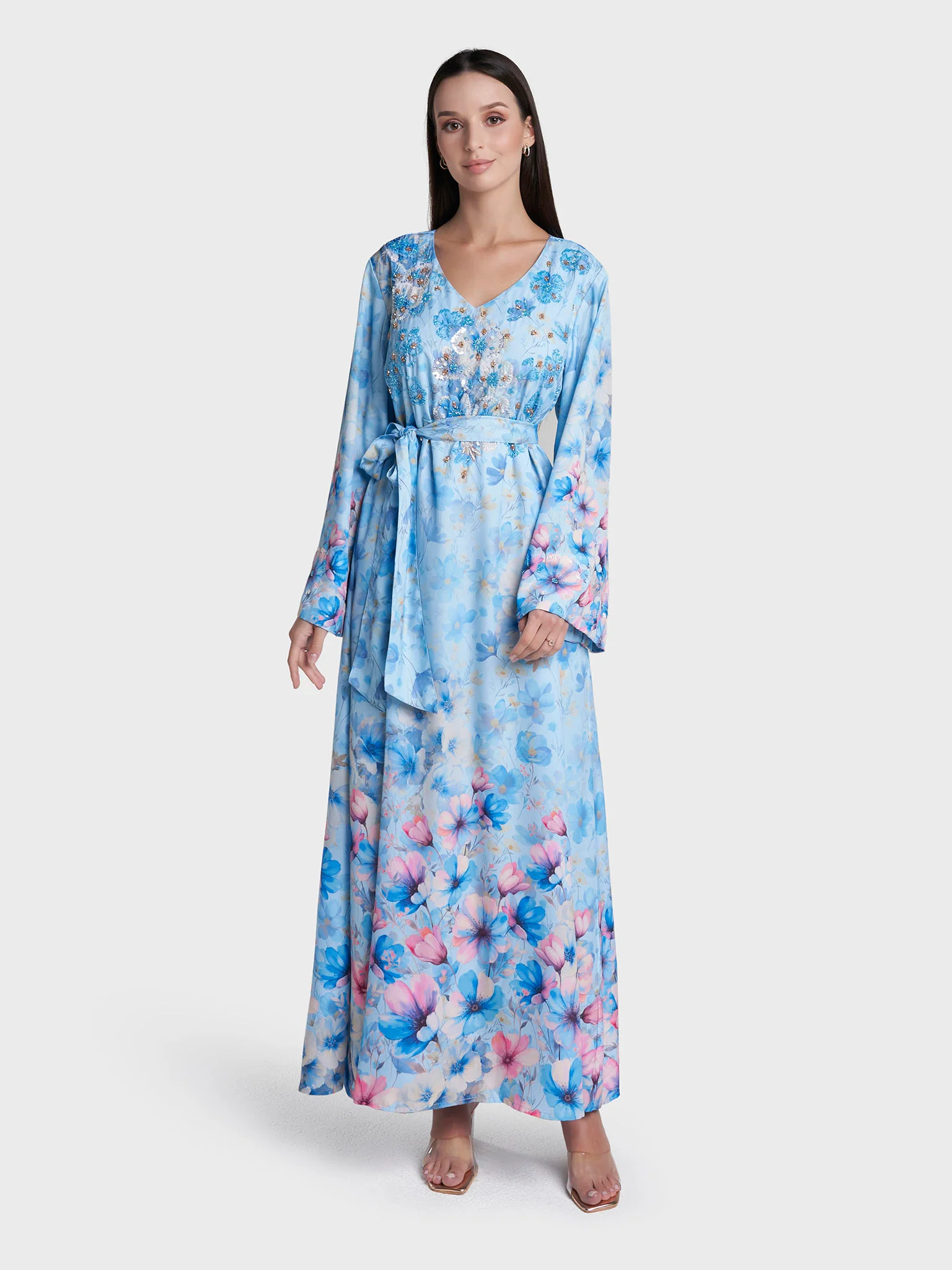 Modest Dress Floral Print (VDU822) - Image 2