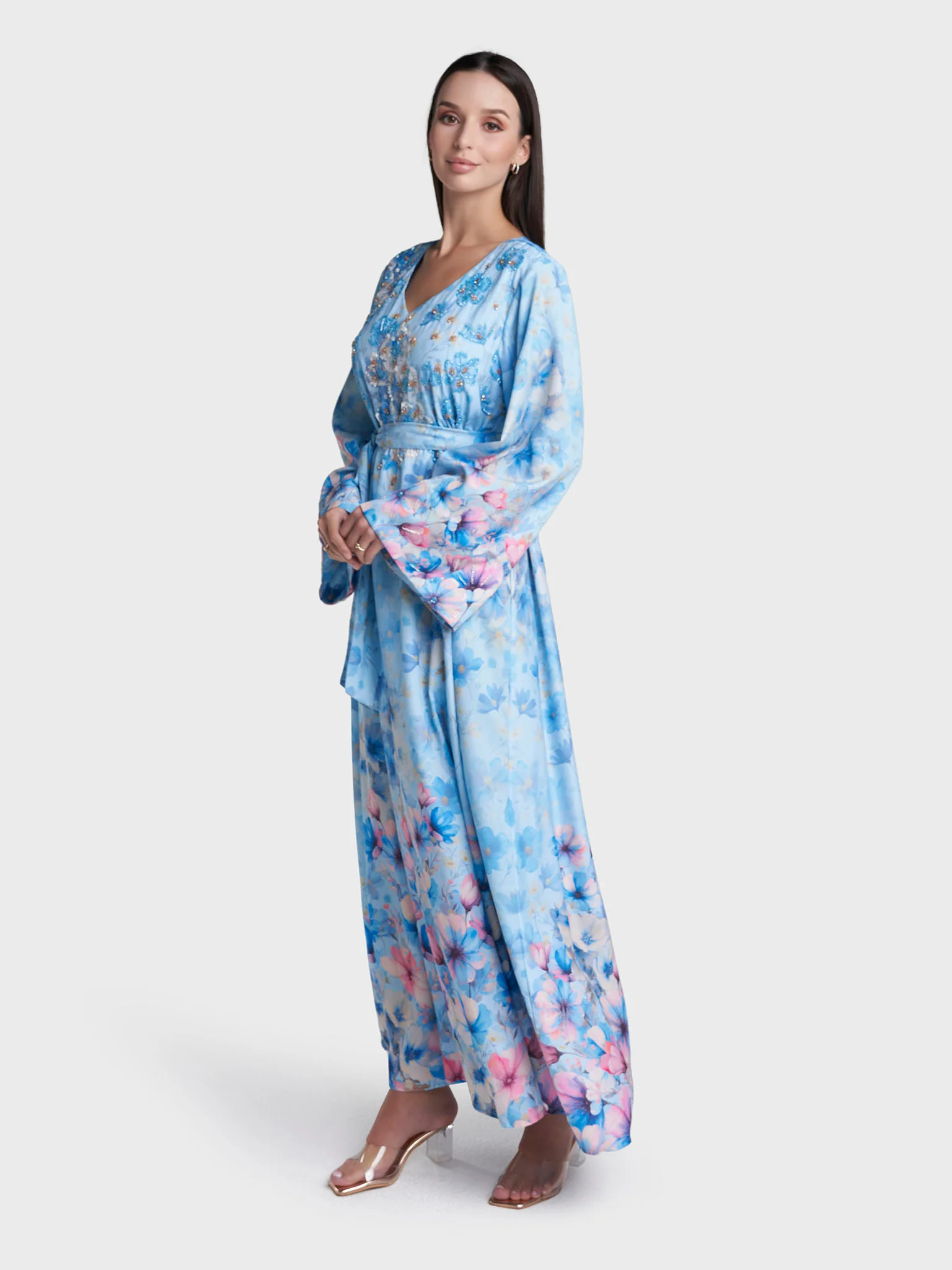 Modest Dress Floral Print (VDU822) - Image 3