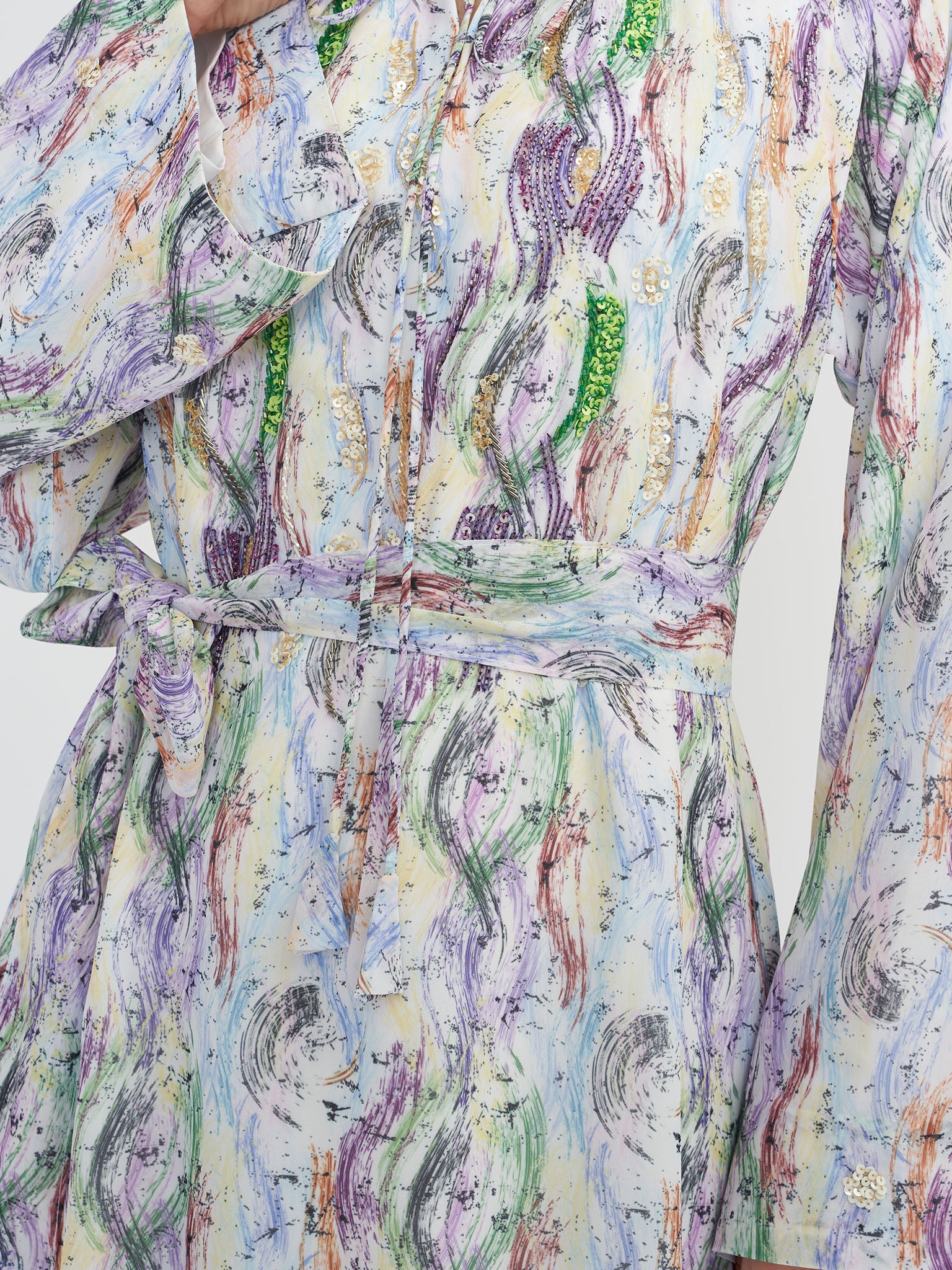 Multicolour Georgette Handwork Maxi Dress (VW53) - Image 5
