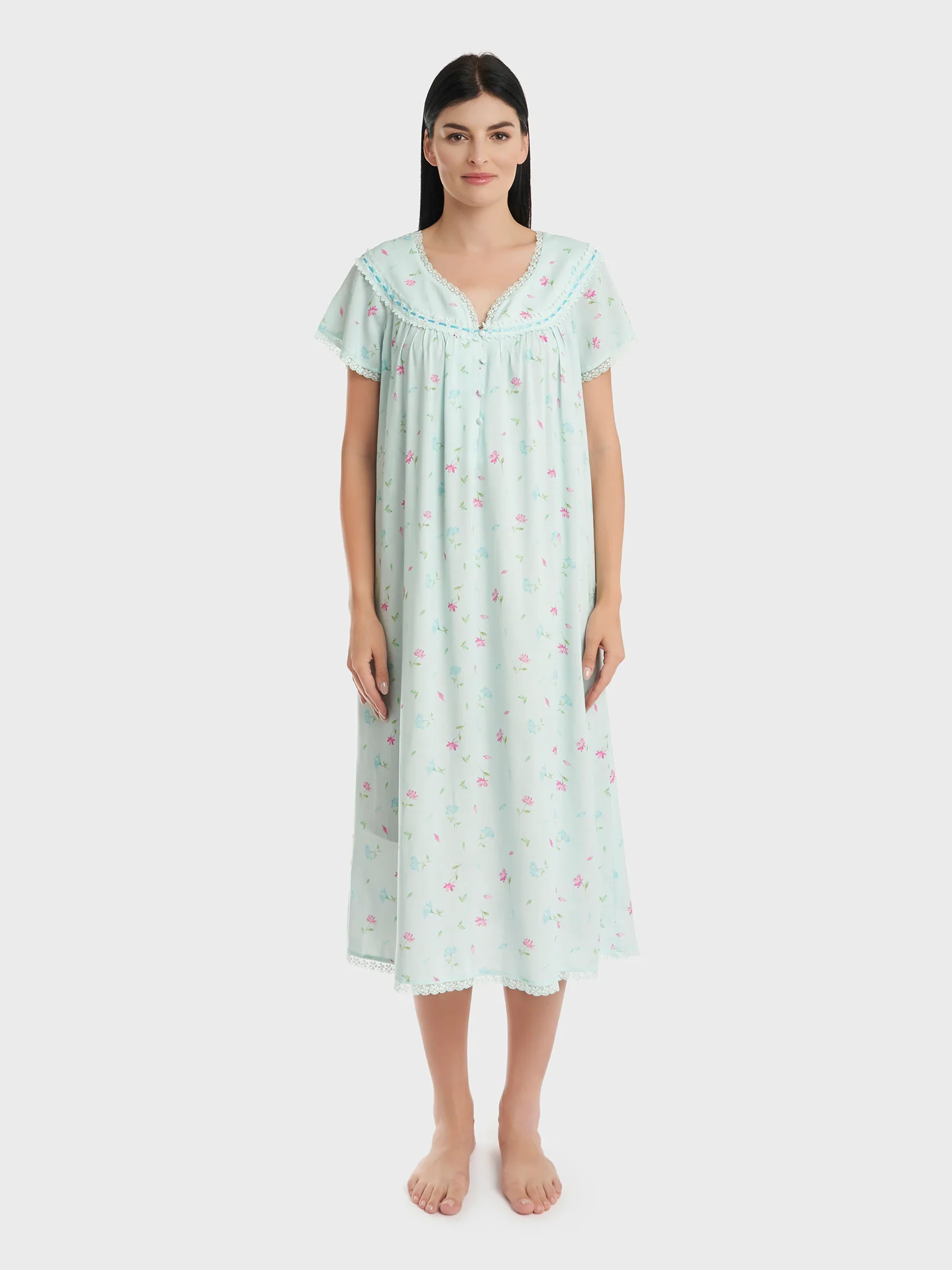 Printed Rayon Mini Nighty (CNH438) - Image 2