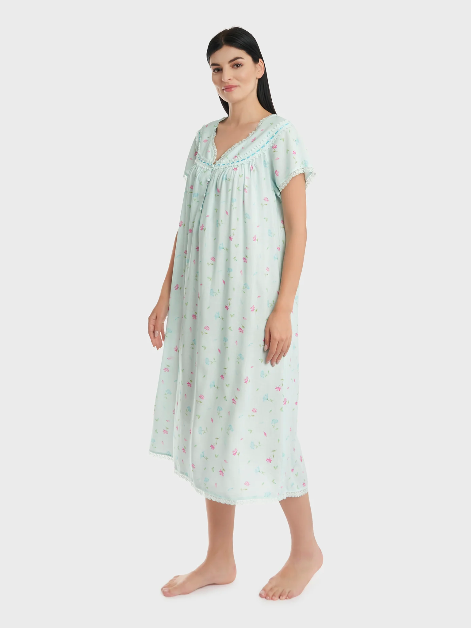 Printed Rayon Mini Nighty (CNH438) - Image 3