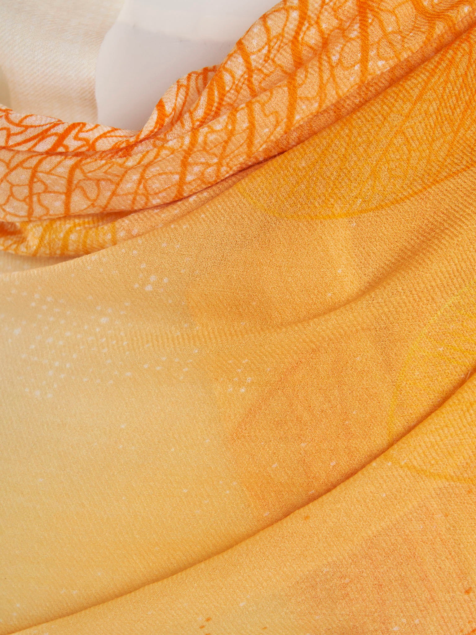 Leaf Print Shaded Camel Wool Shawl (KGC016) - Image 3