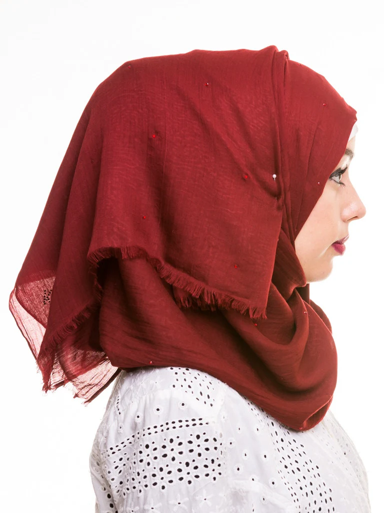 Voile Cotton Diamante Hijab - Image 14