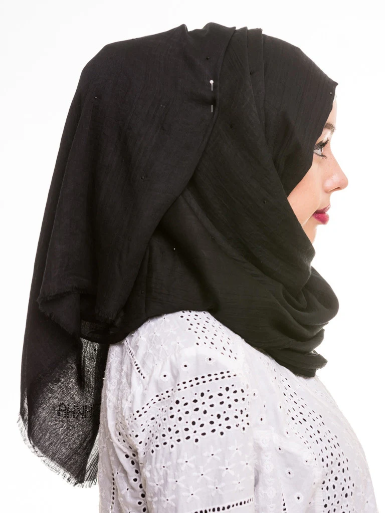 Voile Cotton Diamante Hijab - Image 5