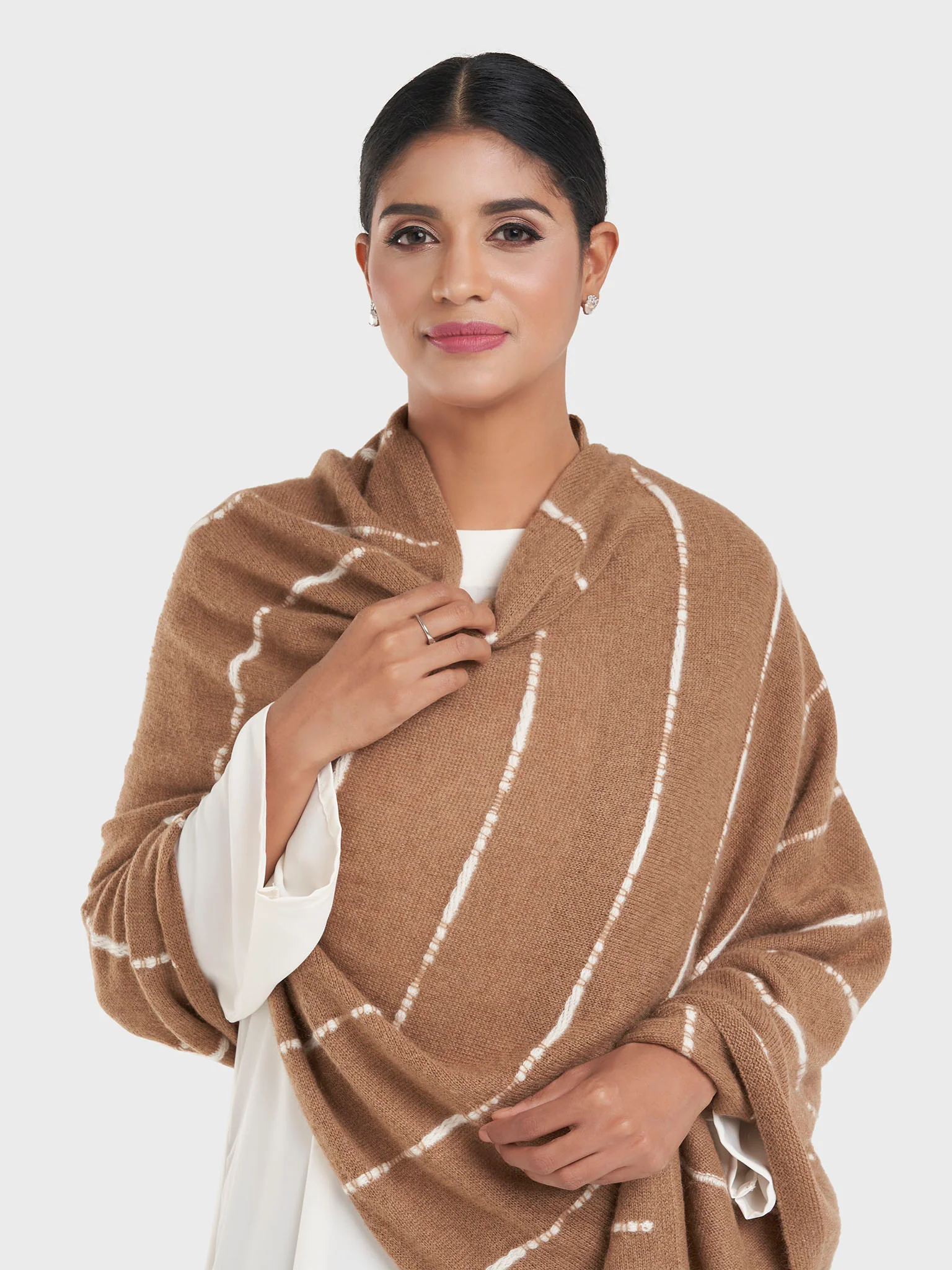 Premium Thick Camel Wool Shawl(OLS9061)
