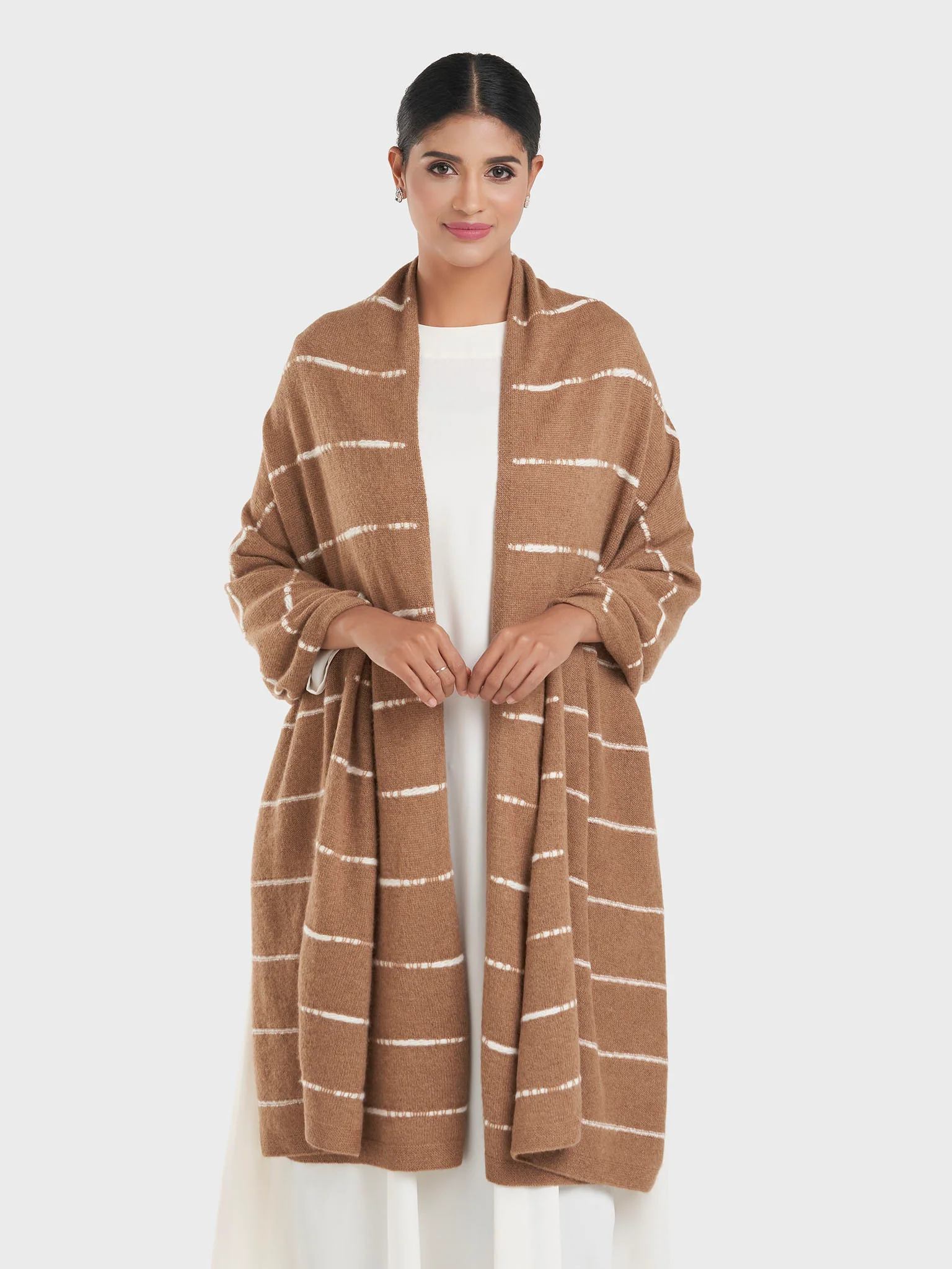 Premium Thick Camel Wool Shawl(OLS9061) - Image 2