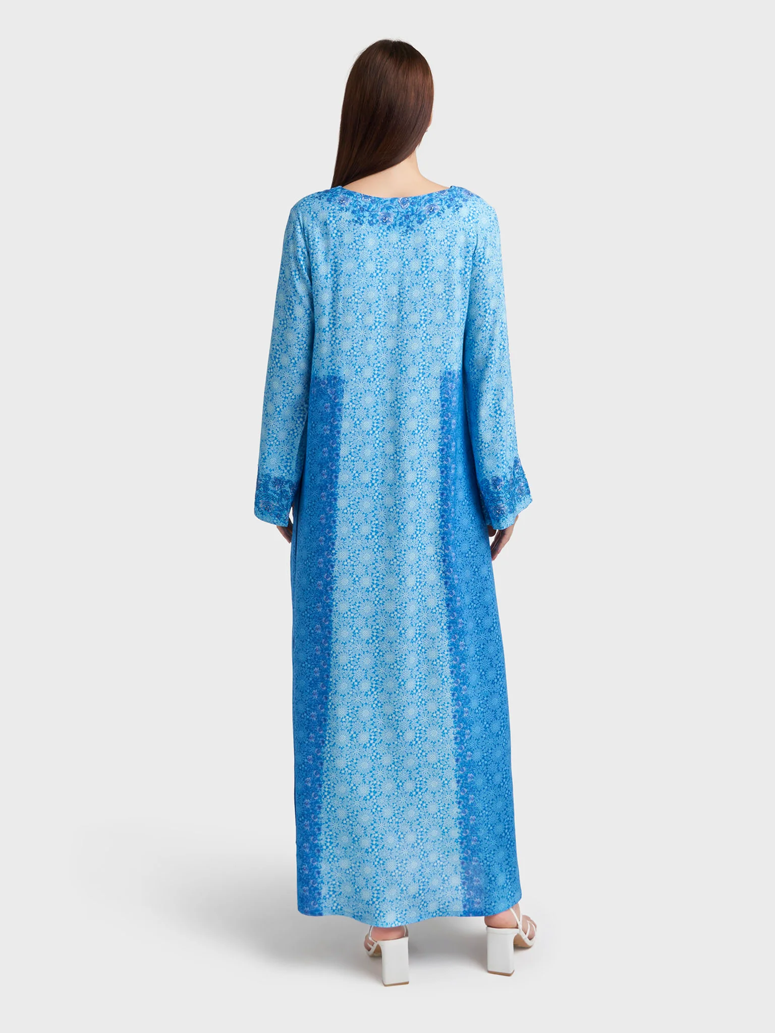 Blue Rayon Print Jalabiya (VDE346) - Image 4