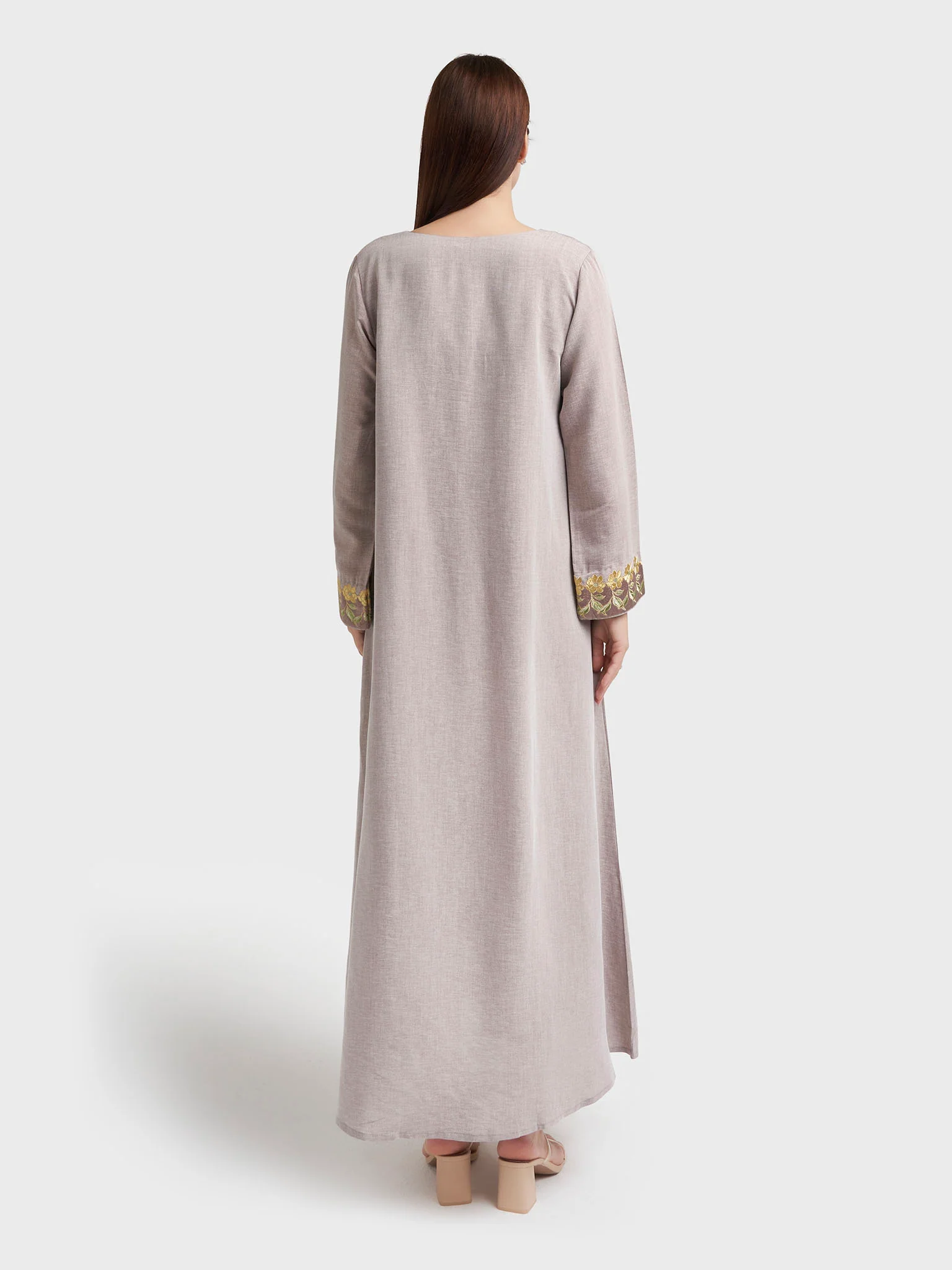 Mocha Machine Embroidered Jalabiya (VG2969) - Image 4