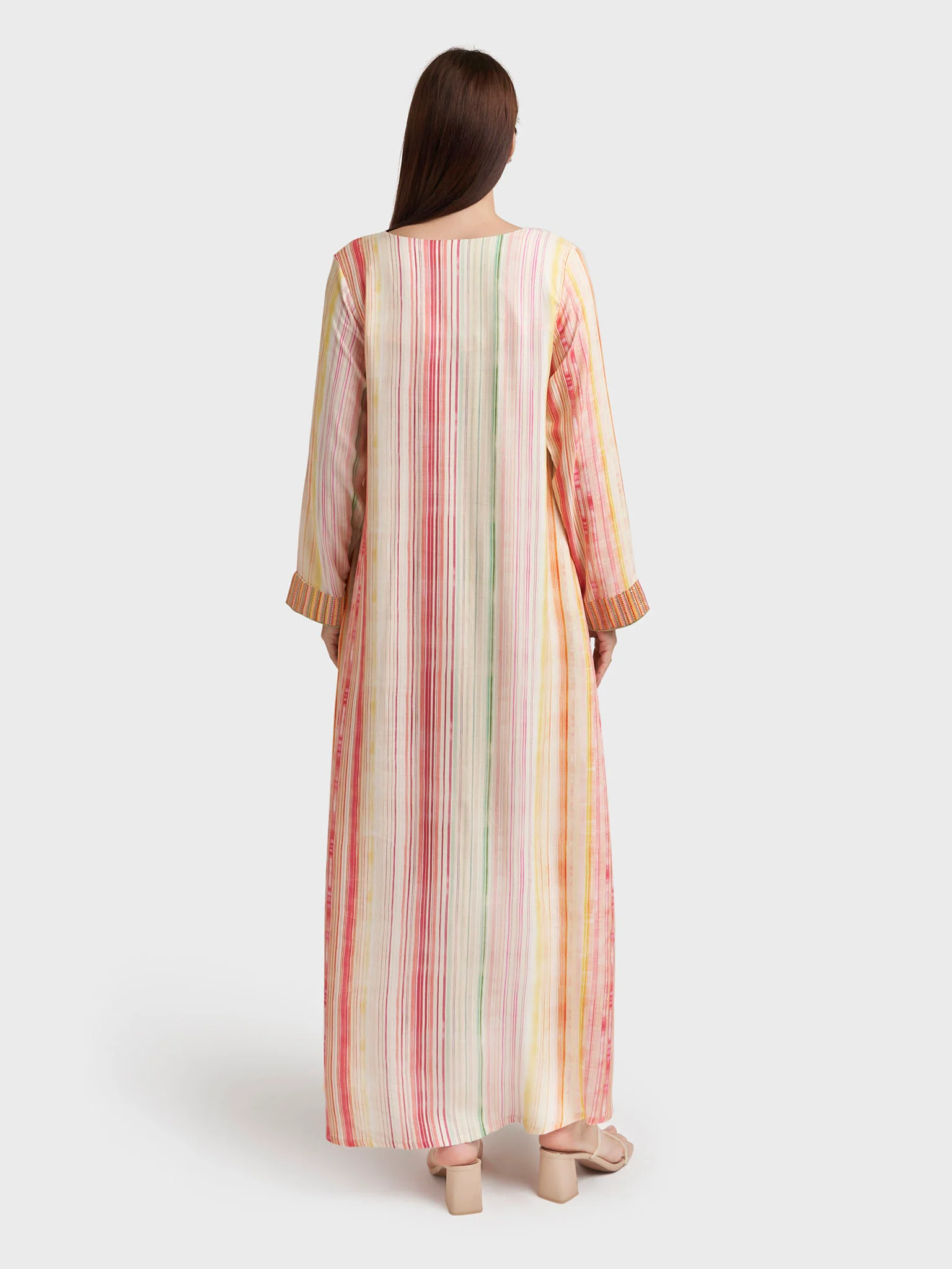Multicolour Rayon Striped Print Jalabiya (VW298) - Image 4