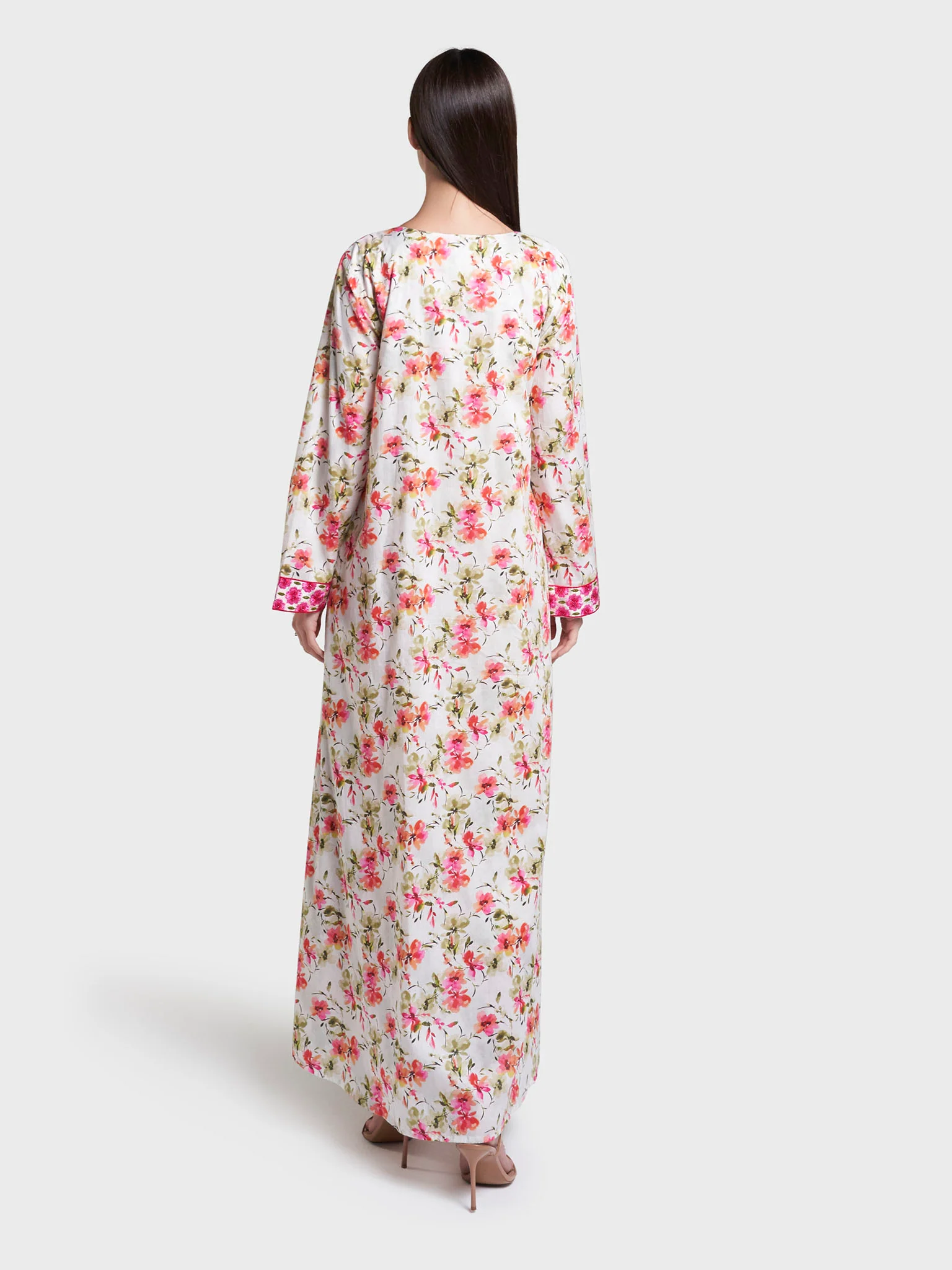 Liberty Cotton Digital Floral Print Mukhawar Jalabiya (VW444) - Image 4