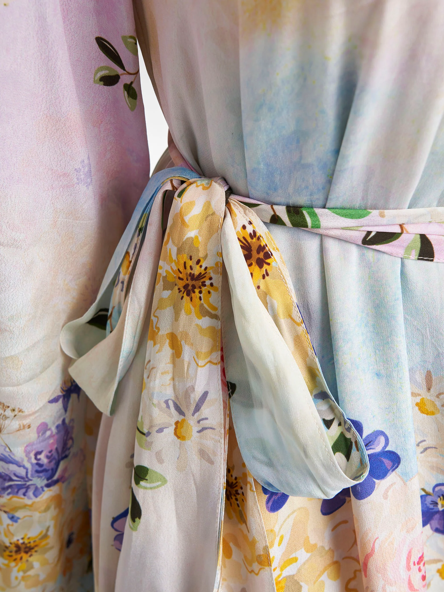 Multi Colour Hand Work Viscose Crepe Floral Printed Dress (VDX08) - Image 6