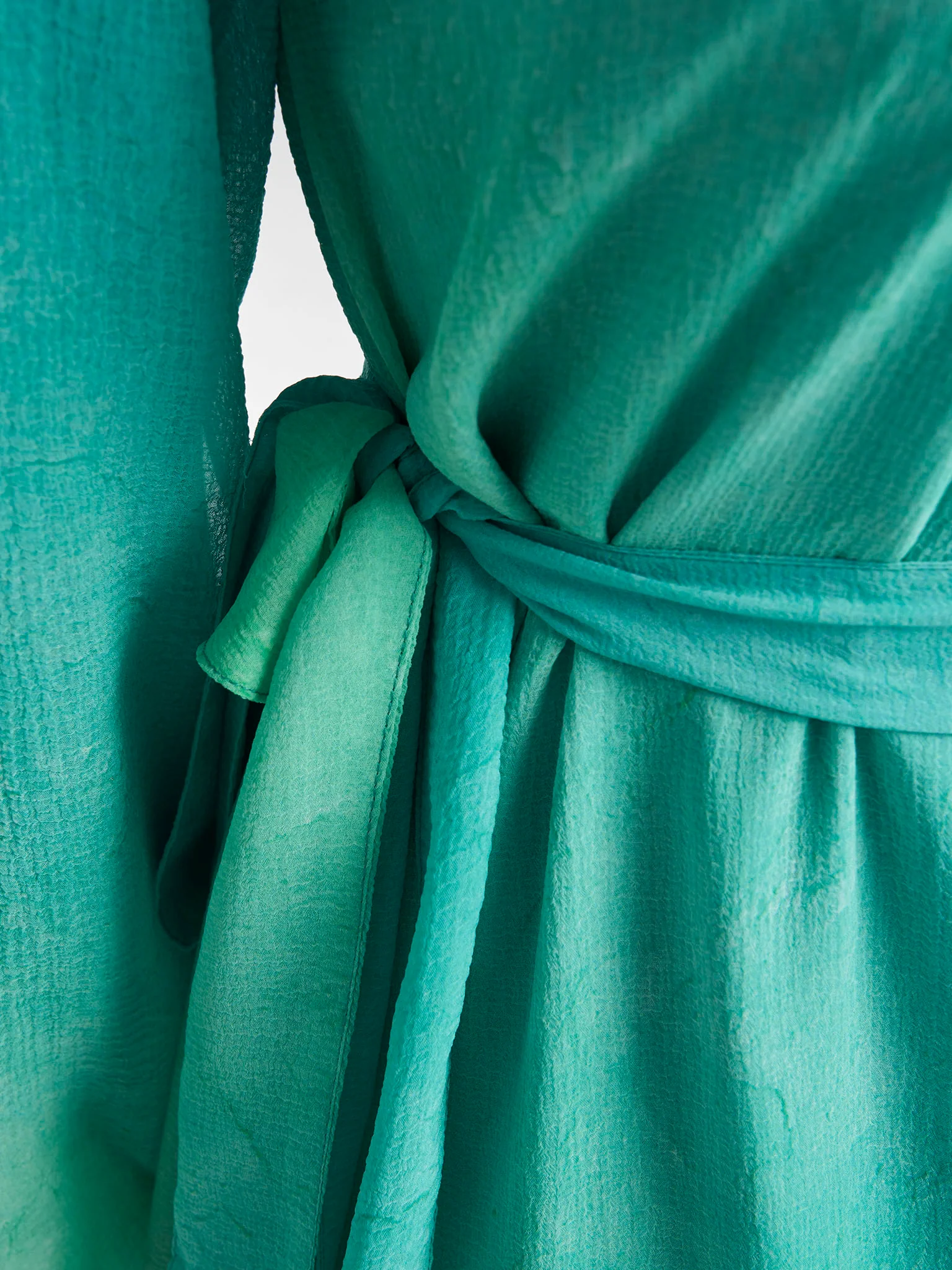 Parrot Green Colour Hand Work Poly Chiffon Dress (VDX17) - Image 6