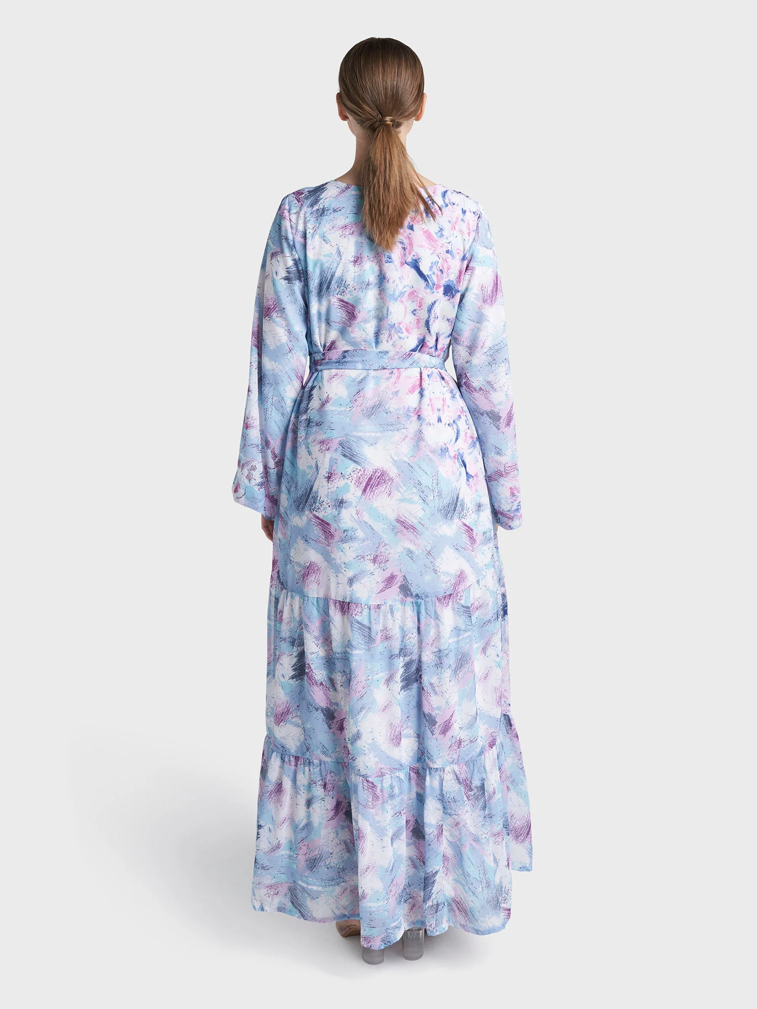 Multi Colour Stone Work Georgette Abstract Printed Dress (VDX22) - Image 4