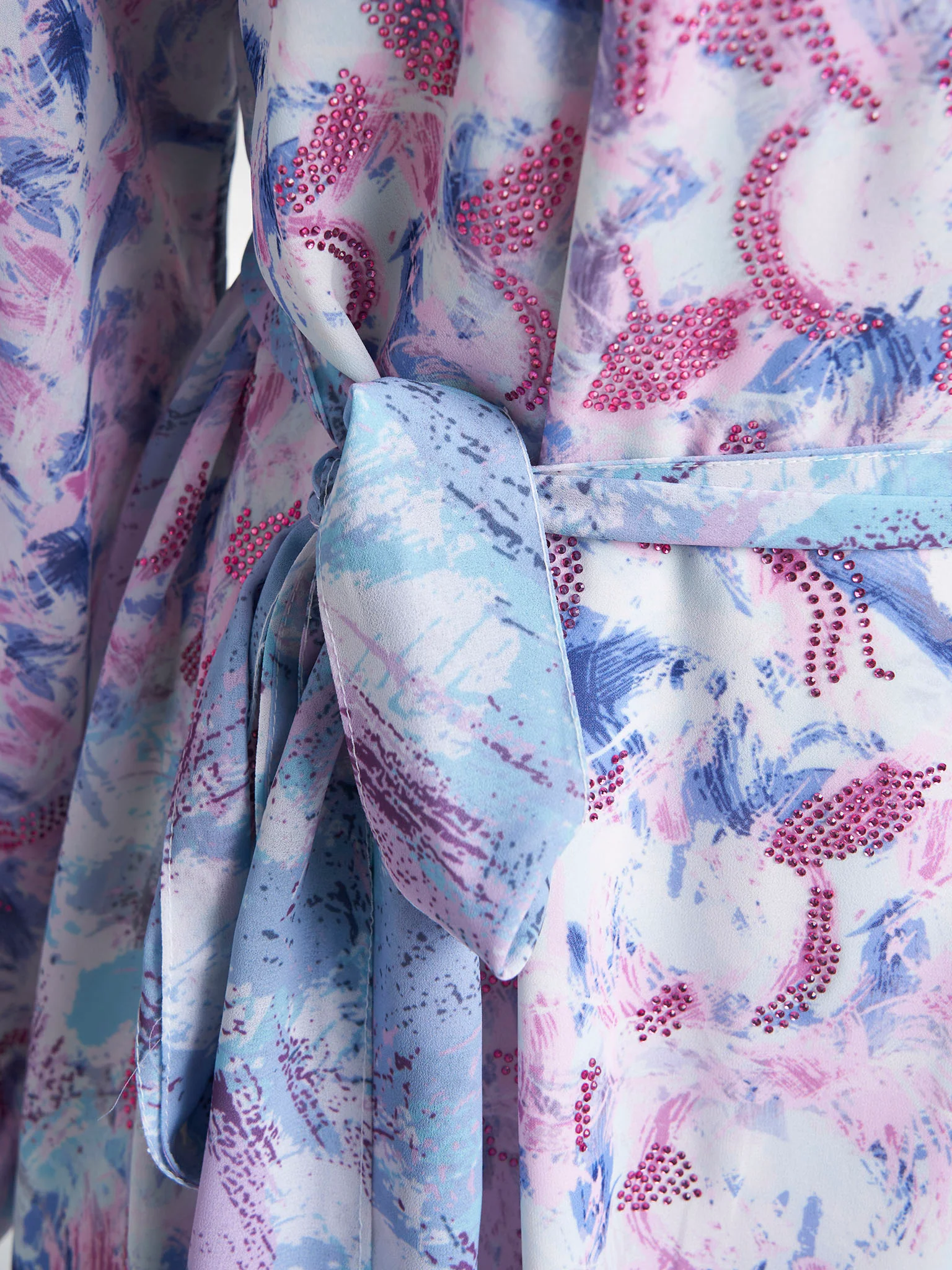 Multi Colour Stone Work Georgette Abstract Printed Dress (VDX22) - Image 6