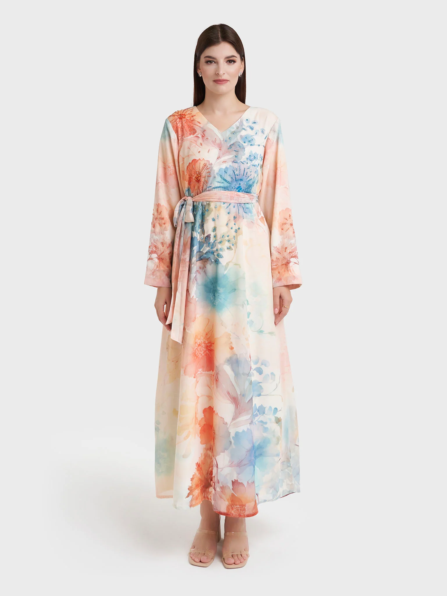 Butter Georgette Floral Print Handwork Dress (VW334) - Image 2