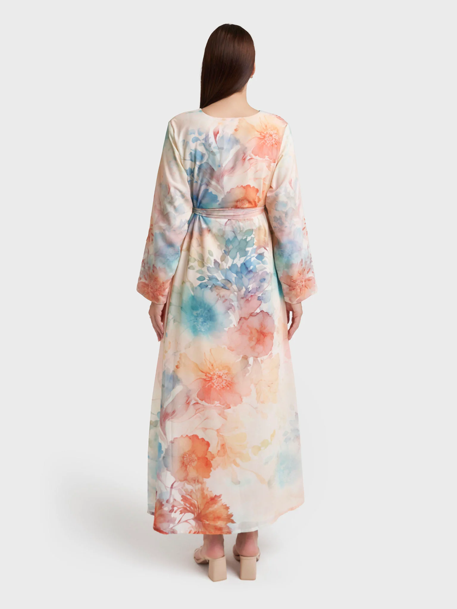 Butter Georgette Floral Print Handwork Dress (VW334) - Image 4