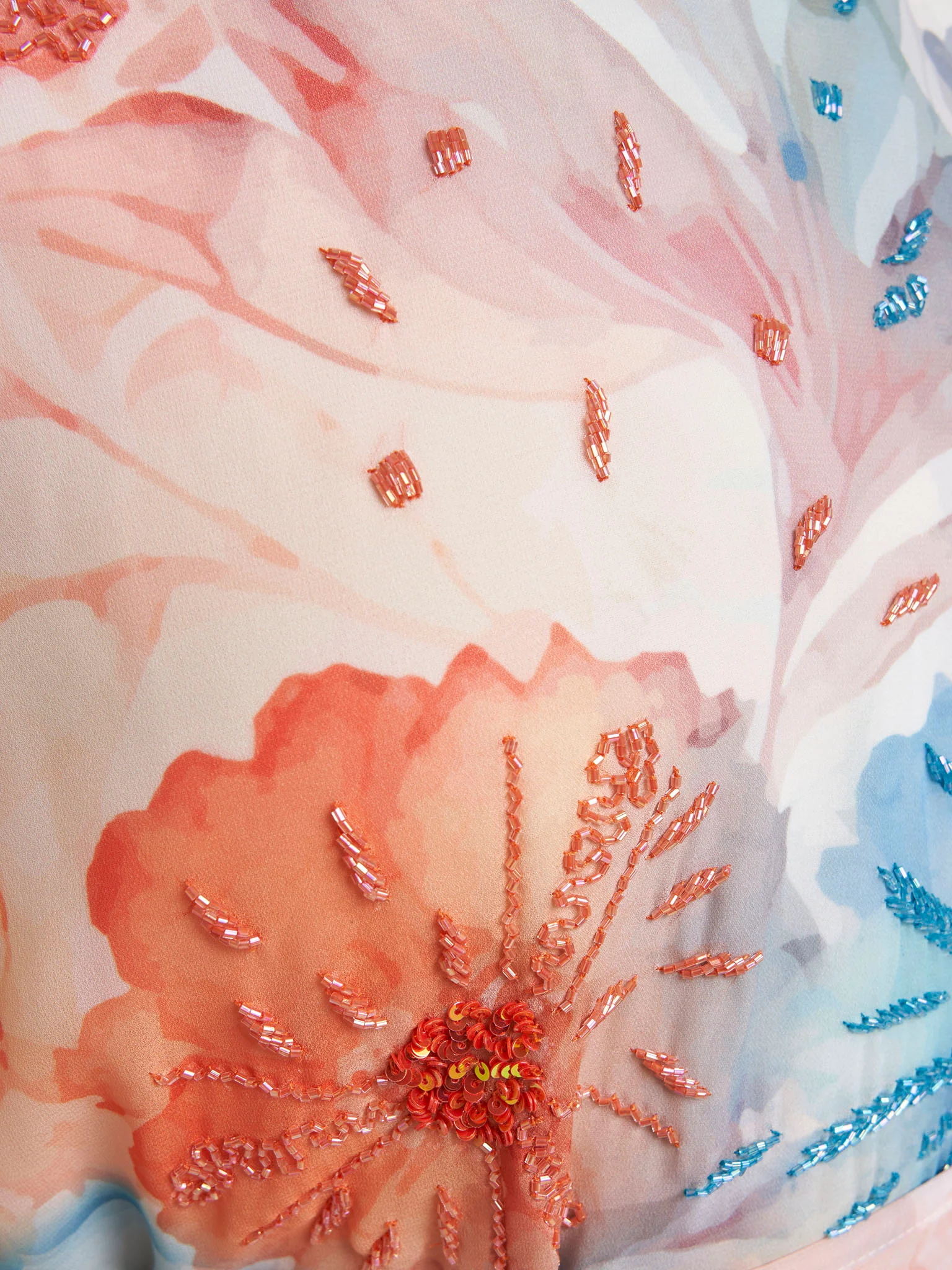 Butter Georgette Floral Print Handwork Dress (VW334) - Image 6