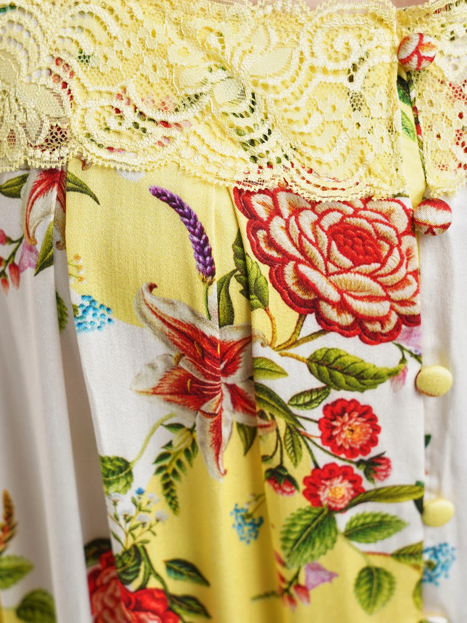 Mango Colour Floral Print Viscose Nightwear Dress (CNH440) - Image 5