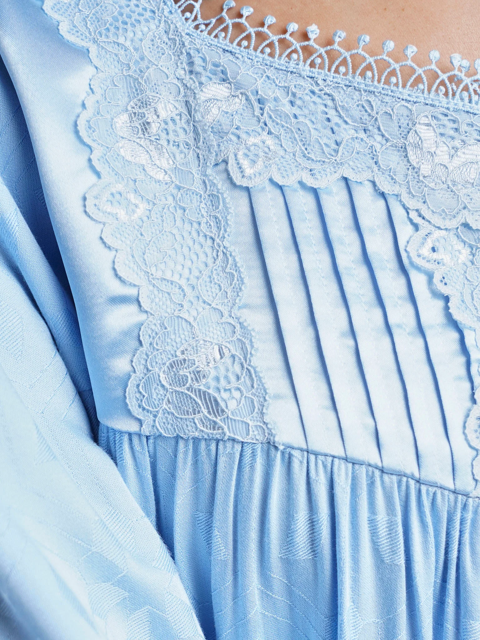Viscose Jacquard Hexagon Self-Print Nightwear Dress (CNH458) - Image 5