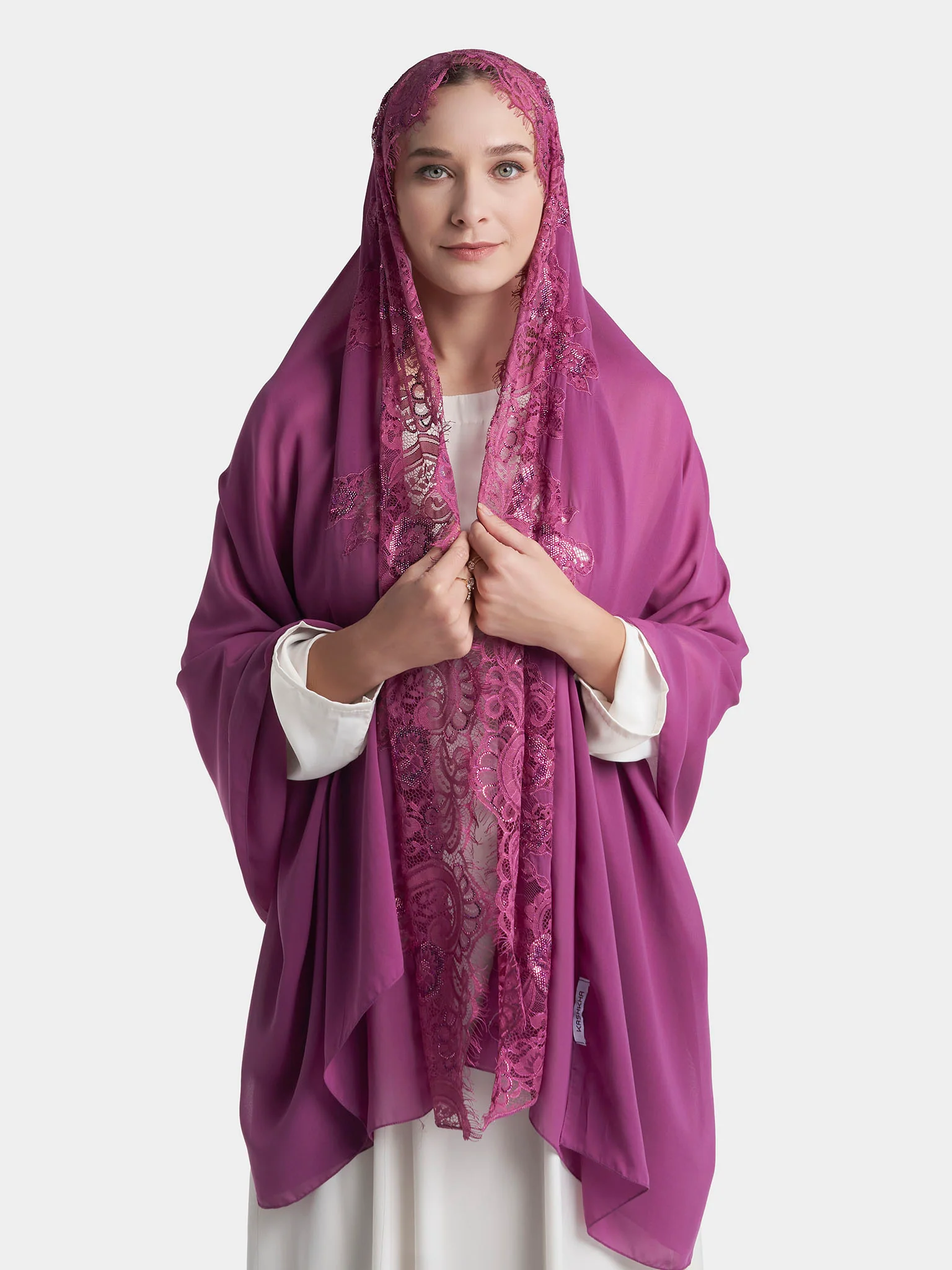 Stone Work Wool Chiffon Hijab (KP18216L) - Image 23