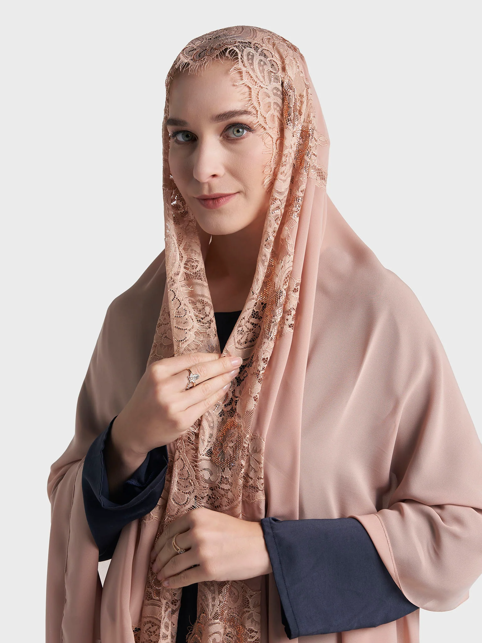 Stone Work Wool Chiffon Hijab (KP18216L) - Image 26