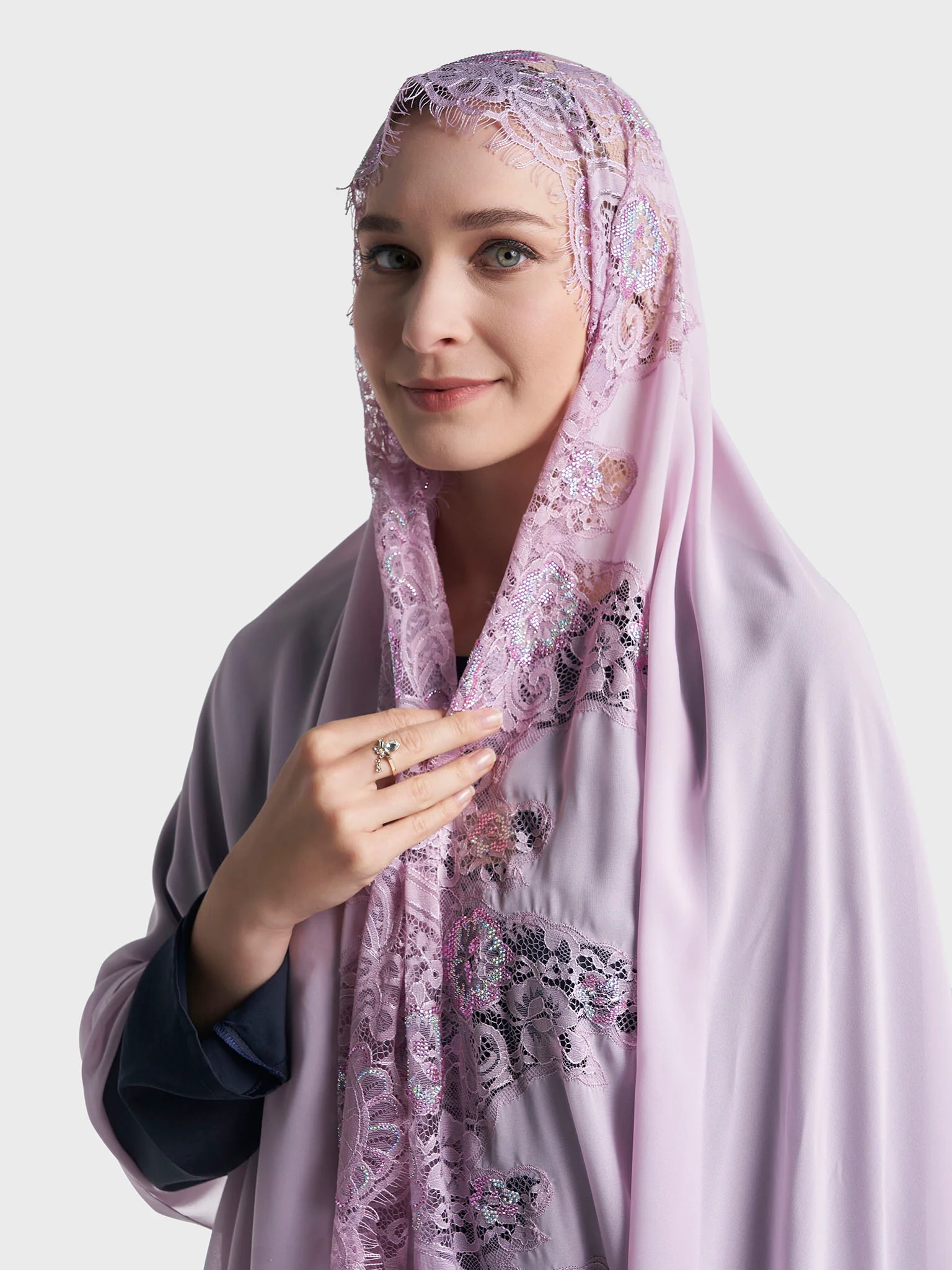 Stone Work Wool Chiffon Hijab (KP18216L) - Image 30