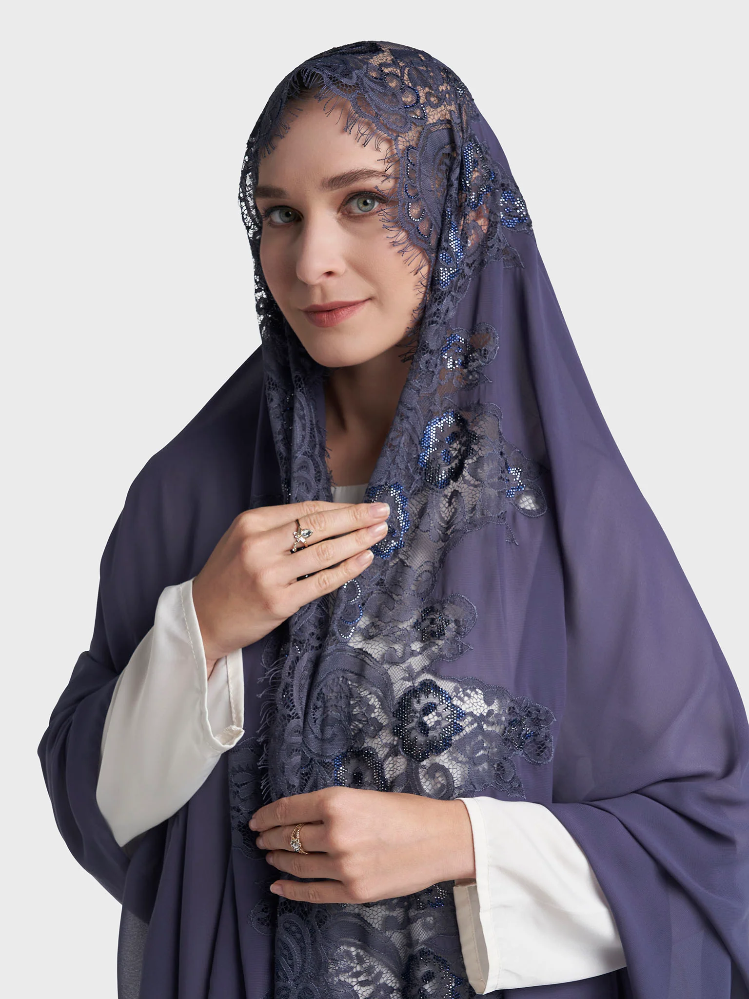 Stone Work Wool Chiffon Hijab (KP18216L) - Image 31