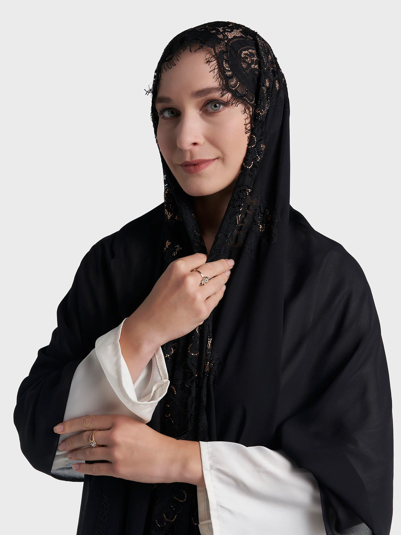 Stone Work Wool Chiffon Hijab (KP18216L) - Image 32