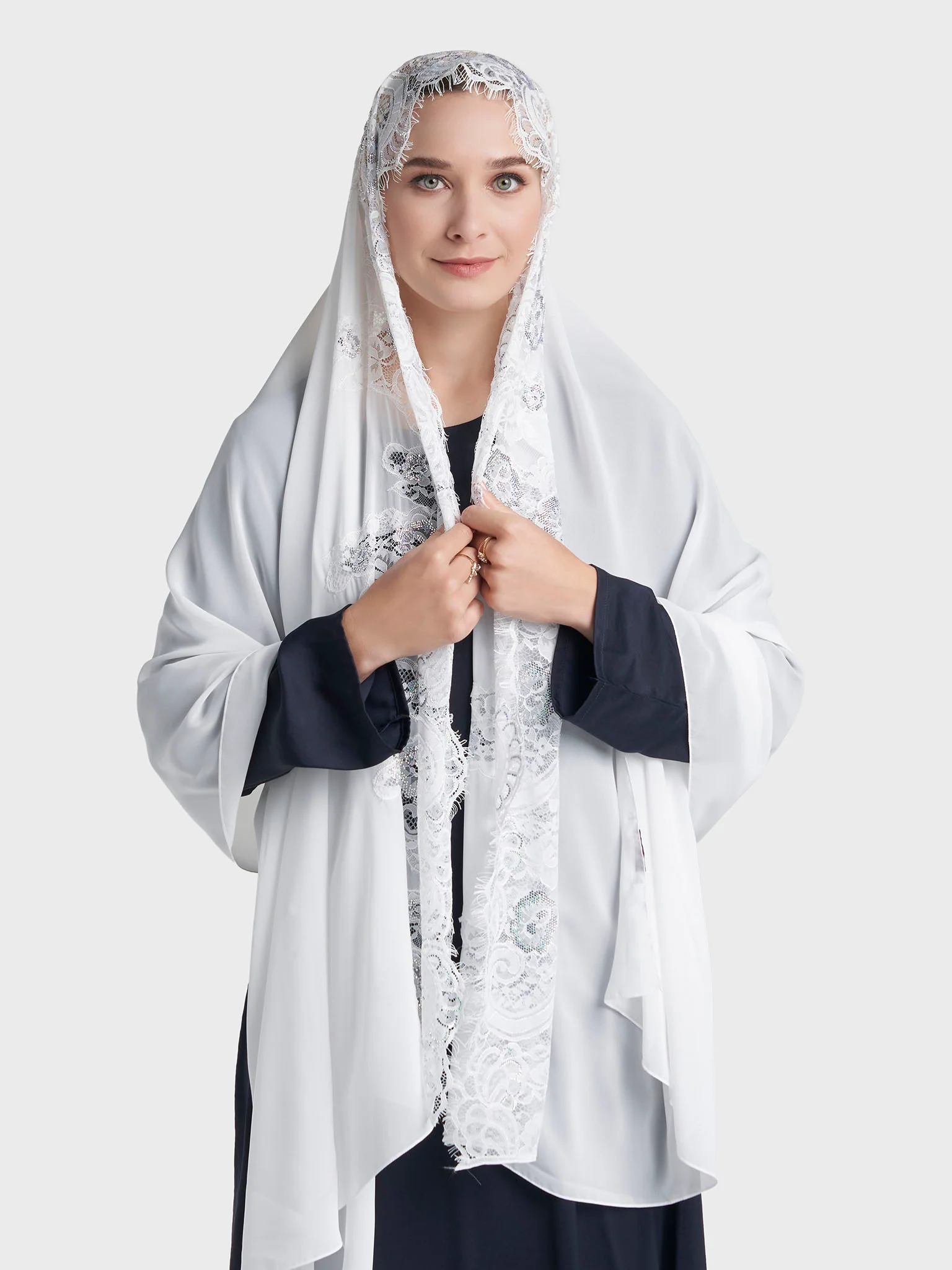 Stone Work Wool Chiffon Hijab (KP18216L) - Image 41