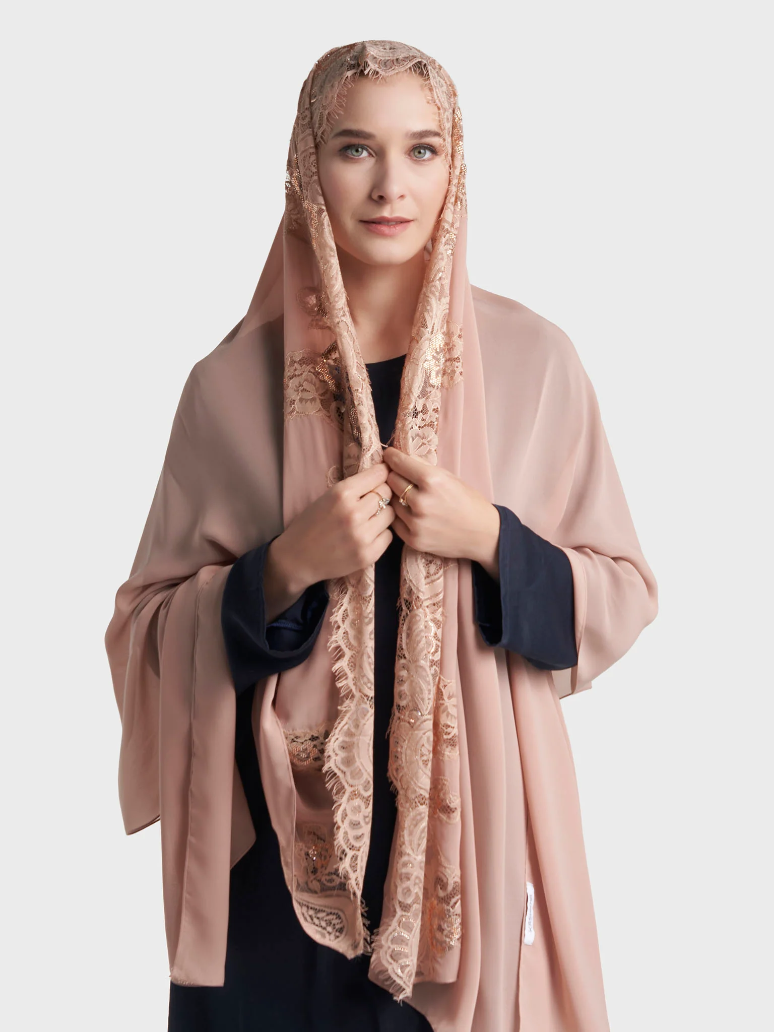 Stone Work Wool Chiffon Hijab (KP18216L) - Image 45