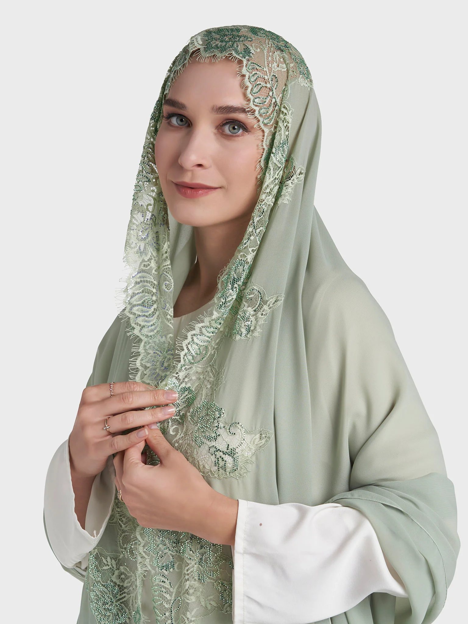 Dantel Wool Chiffon Hijab (KP18217L) - Image 10
