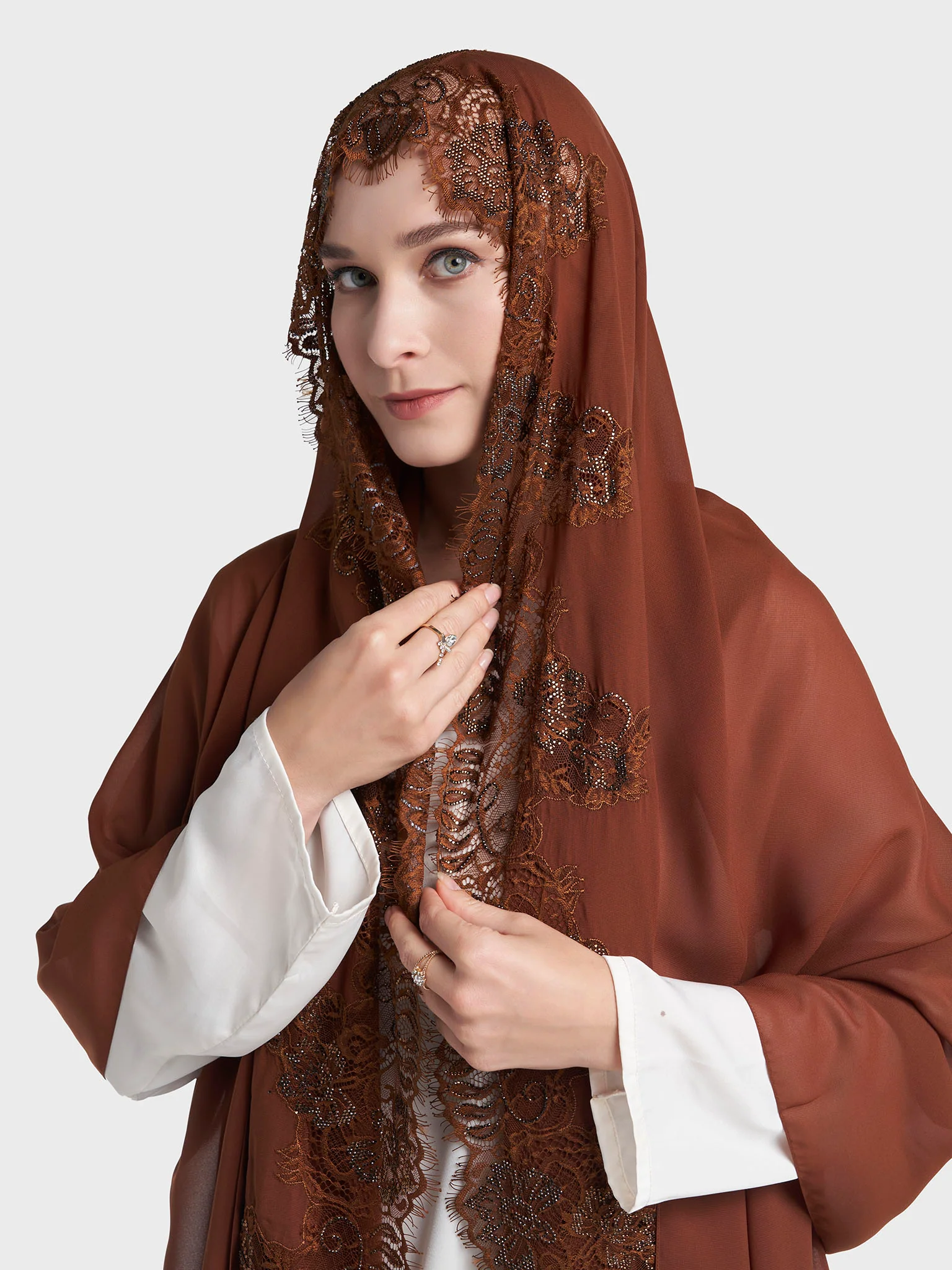 Dantel Wool Chiffon Hijab (KP18217L) - Image 20
