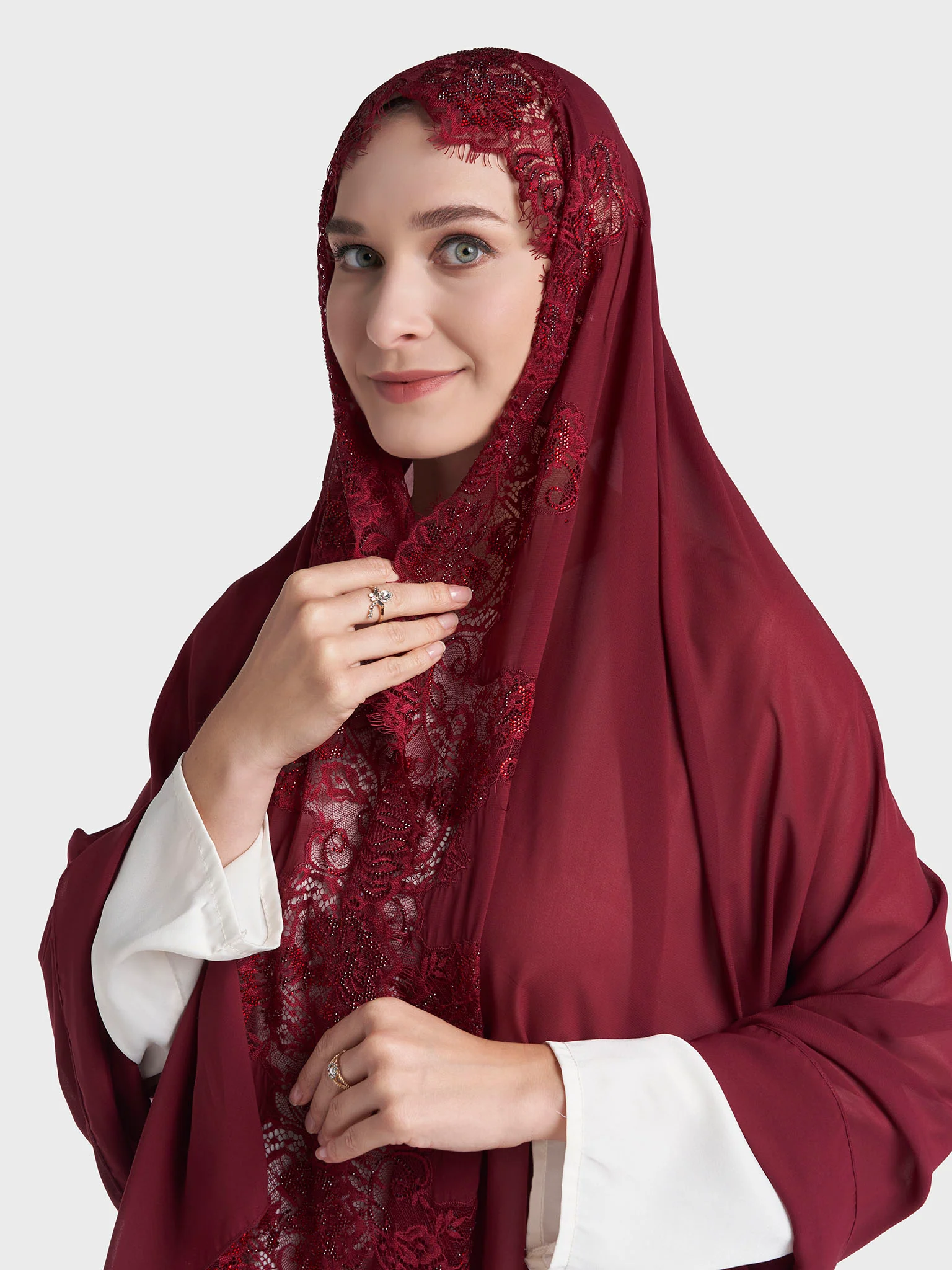Dantel Wool Chiffon Hijab (KP18217L) - Image 22