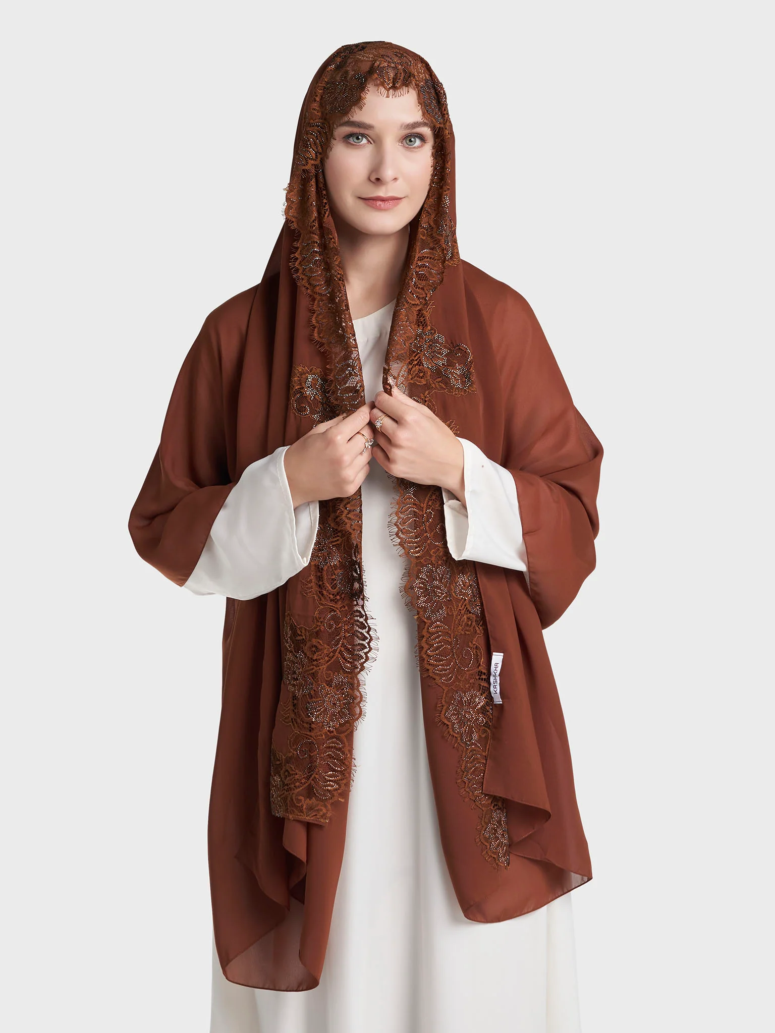 Dantel Wool Chiffon Hijab (KP18217L) - Image 36