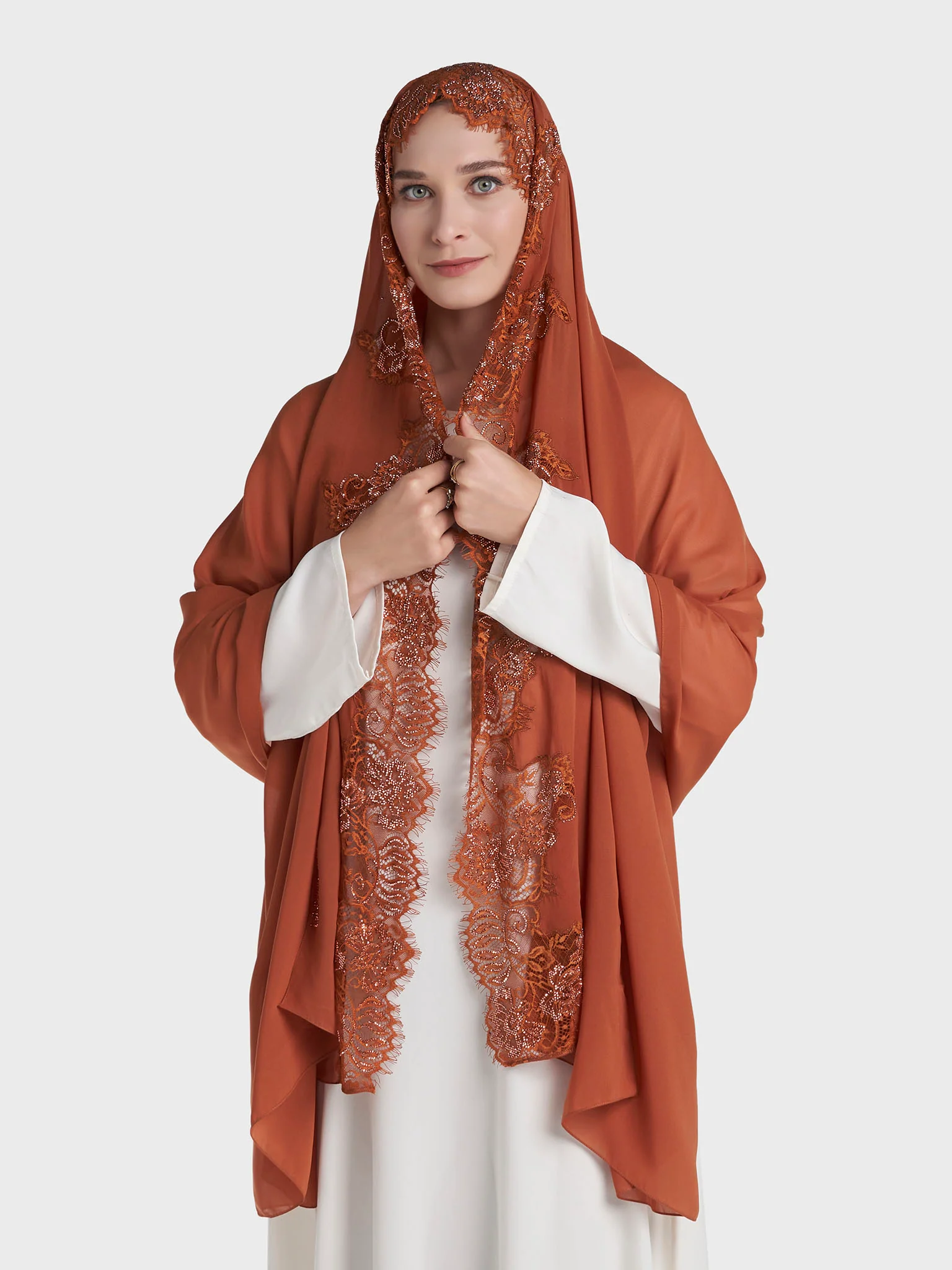 Dantel Wool Chiffon Hijab (KP18217L) - Image 38