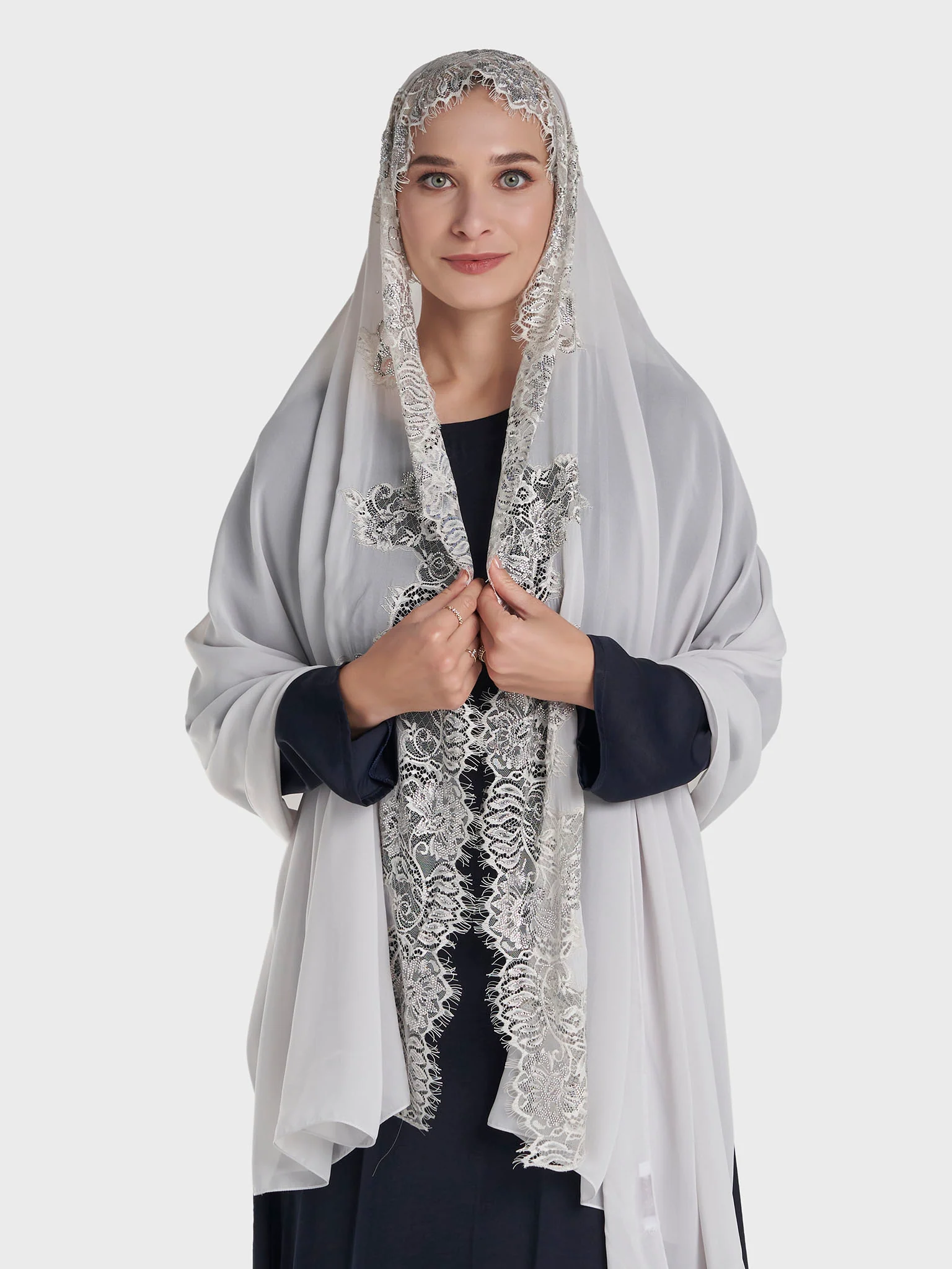 Dantel Wool Chiffon Hijab (KP18217L) - Image 44