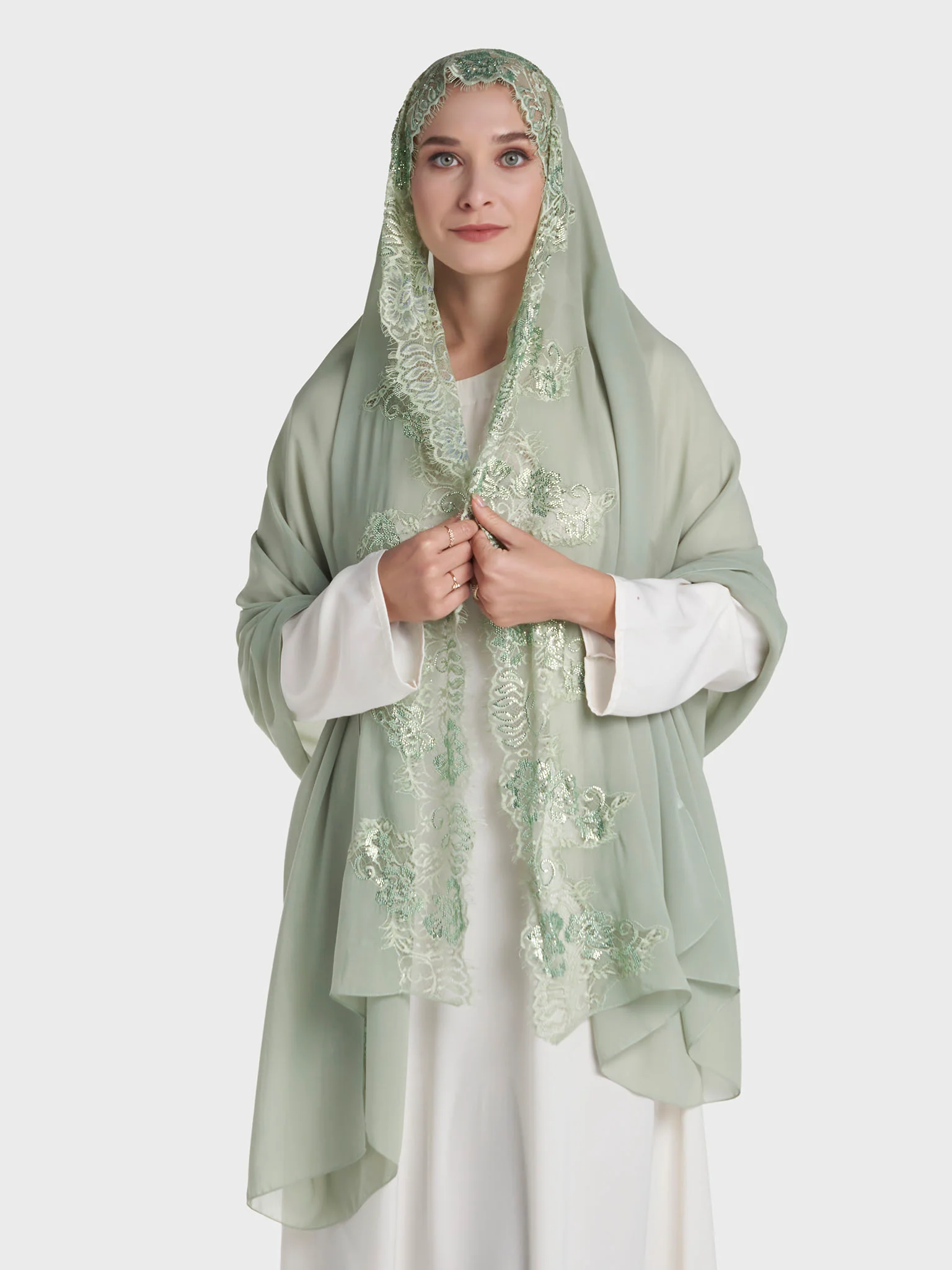 Dantel Wool Chiffon Hijab (KP18217L) - Image 46