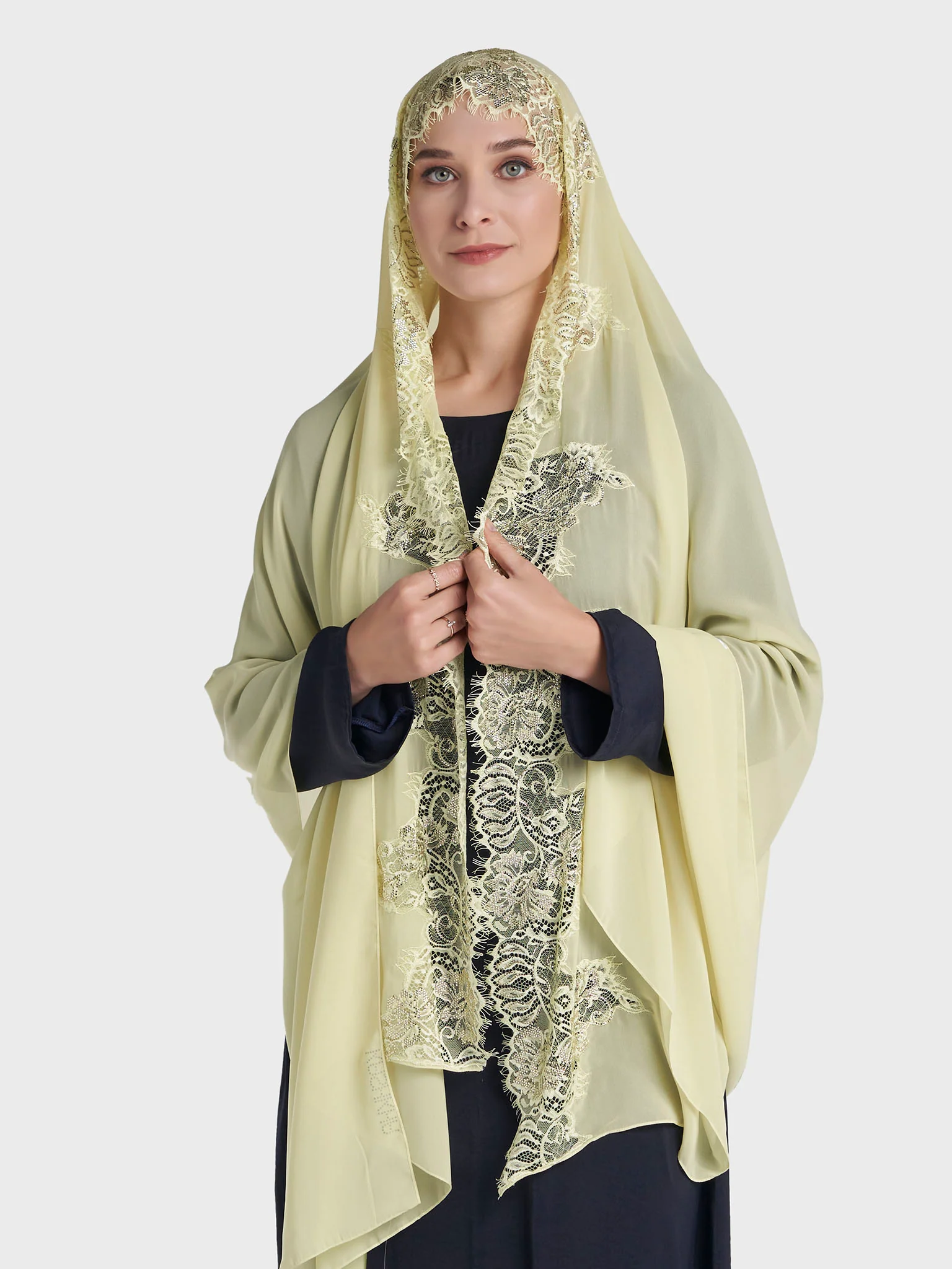 Dantel Wool Chiffon Hijab (KP18217L) - Image 56