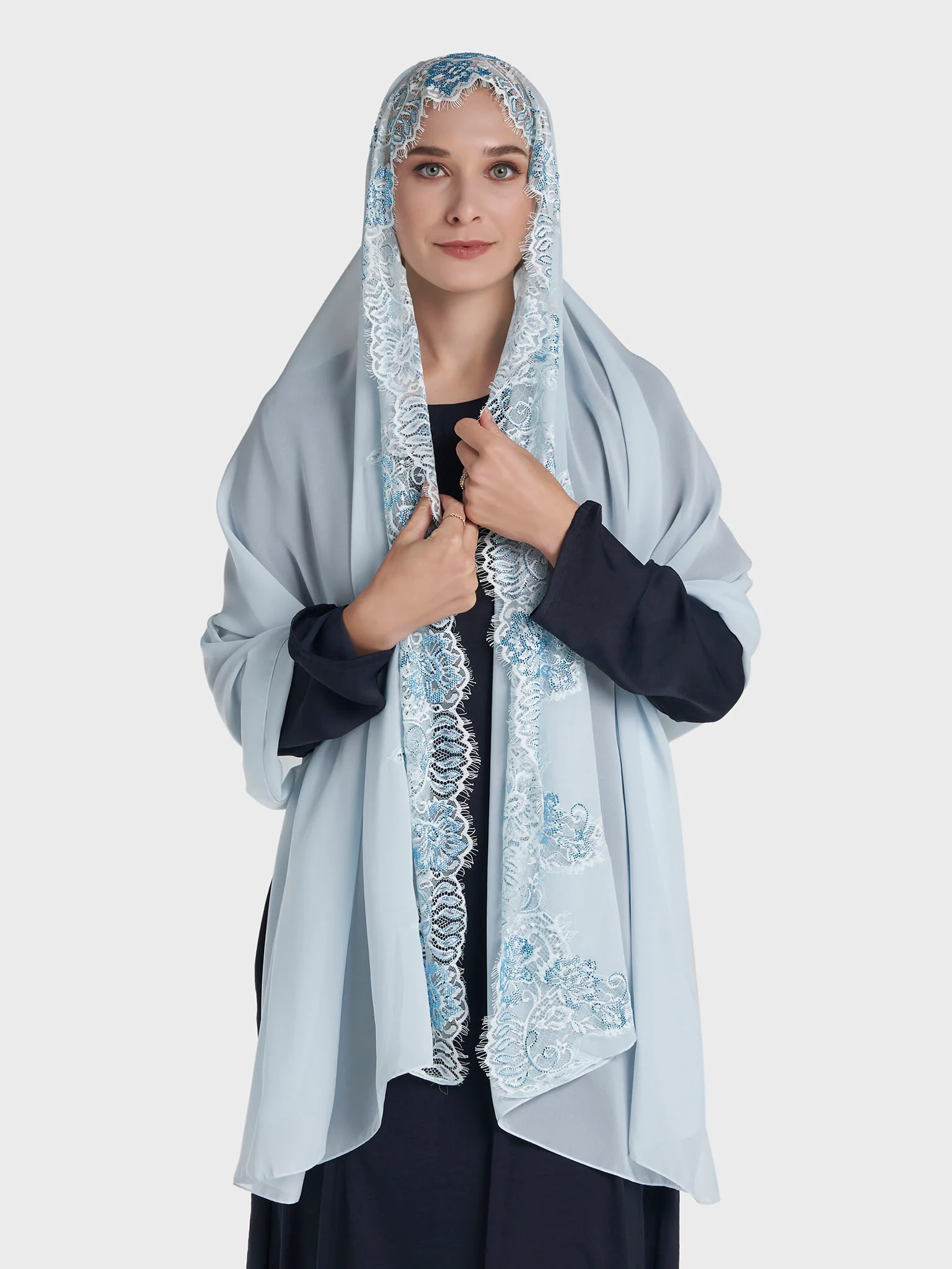 Dantel Wool Chiffon Hijab (KP18217L) - Image 58